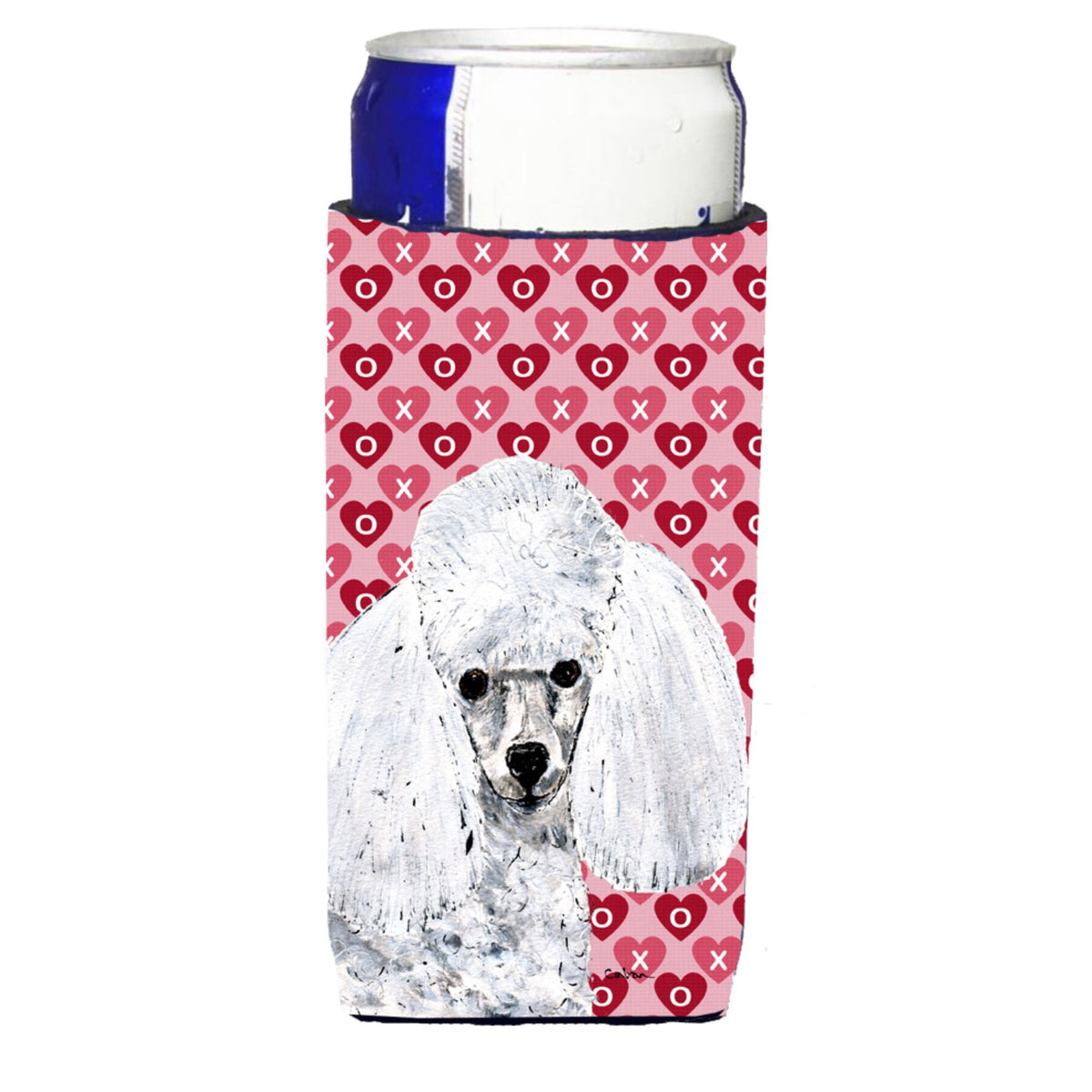 White Toy Poodle Hearts And Love Ultra Hugger For Slim Cans