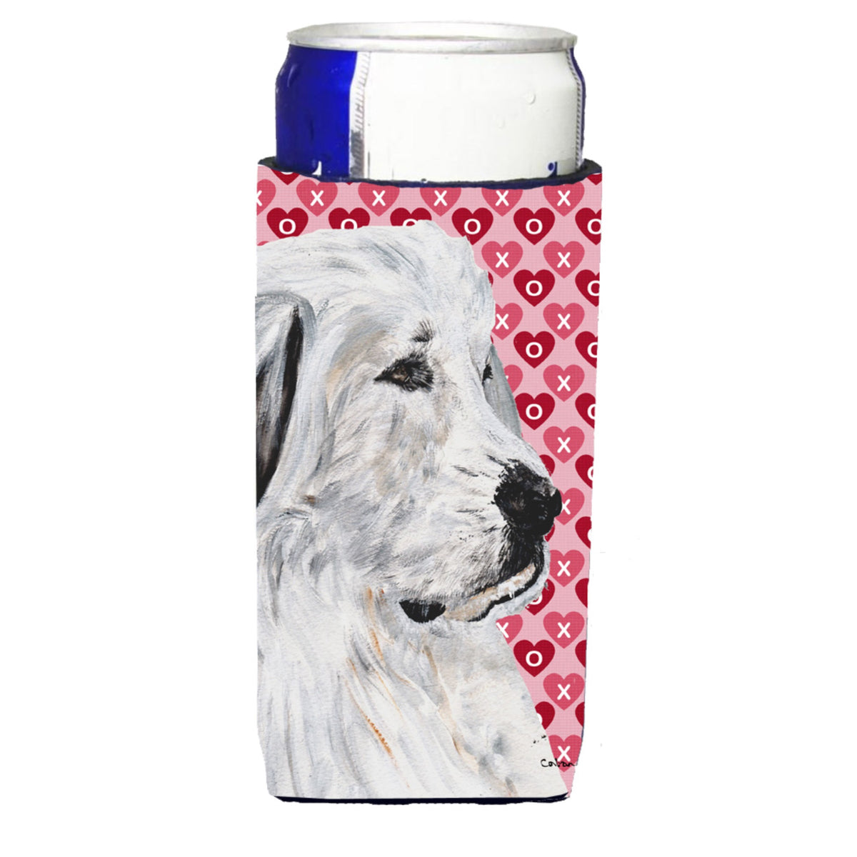 Great Pyrenees Hearts And Love Ultra Hugger For Slim Cans