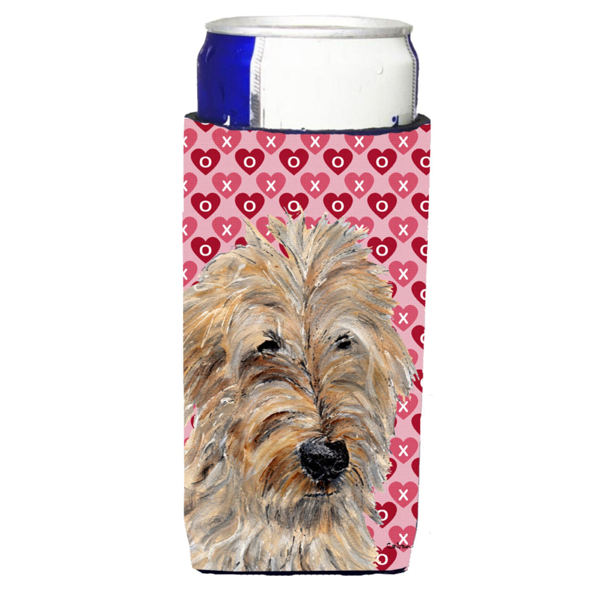 Golden Doodle 2 Hearts And Love Ultra Hugger For Slim Cans