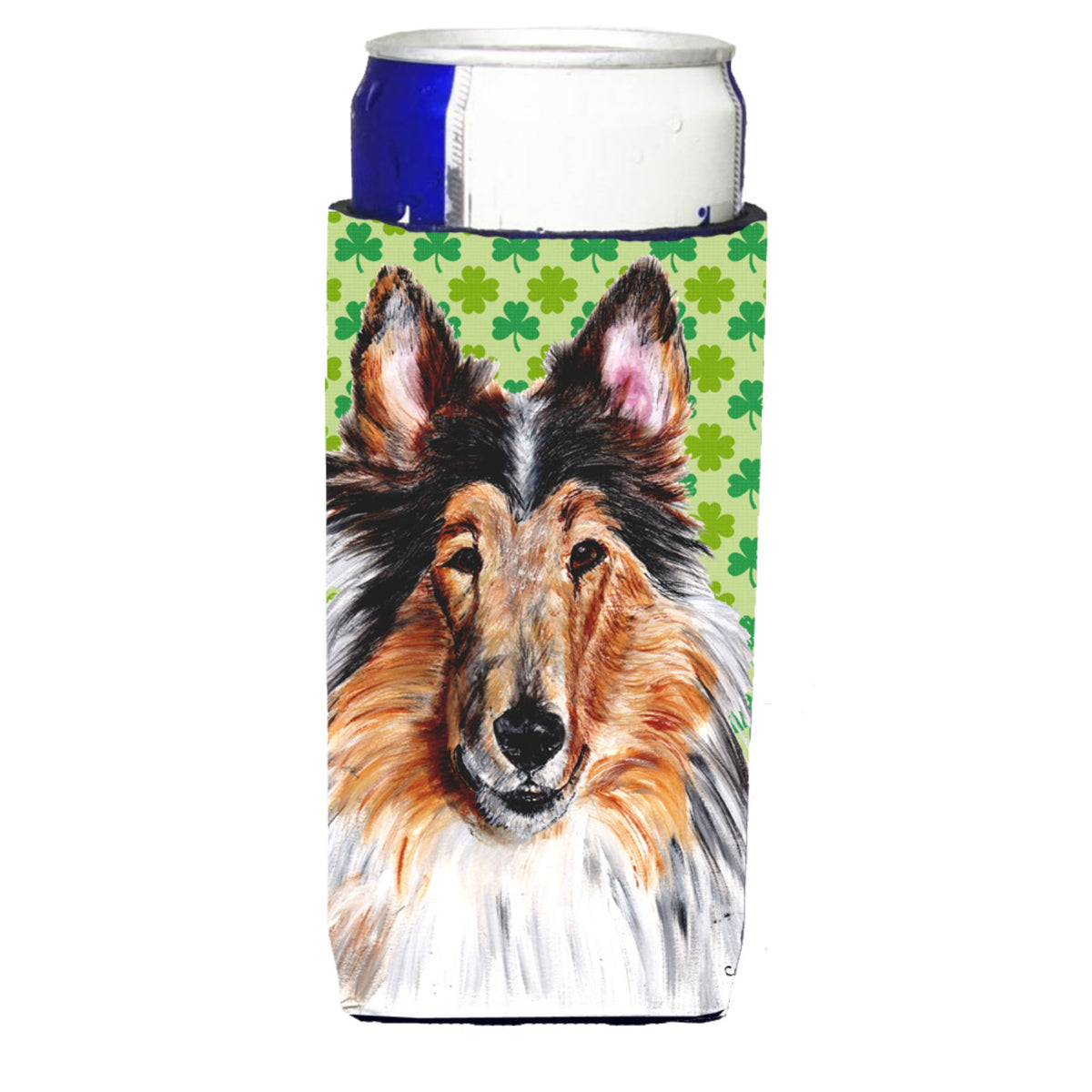 Collie Lucky Shamrock St. Patrick'S Day Ultra Hugger For Slim Cans