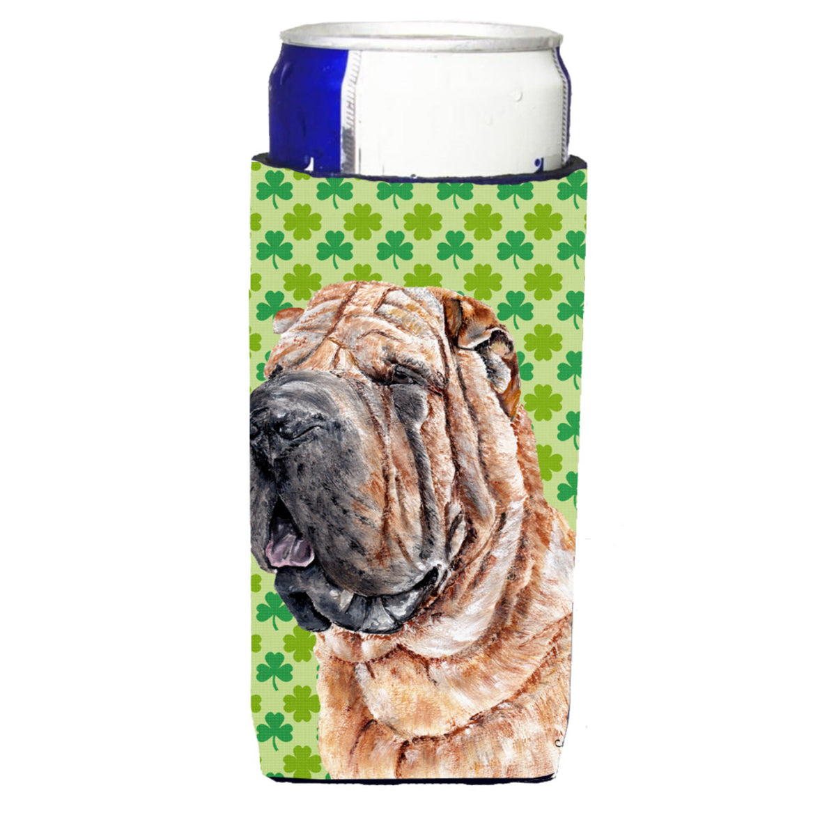 Shar Pei Lucky Shamrock St. Patrick'S Day Ultra Hugger For Slim Cans