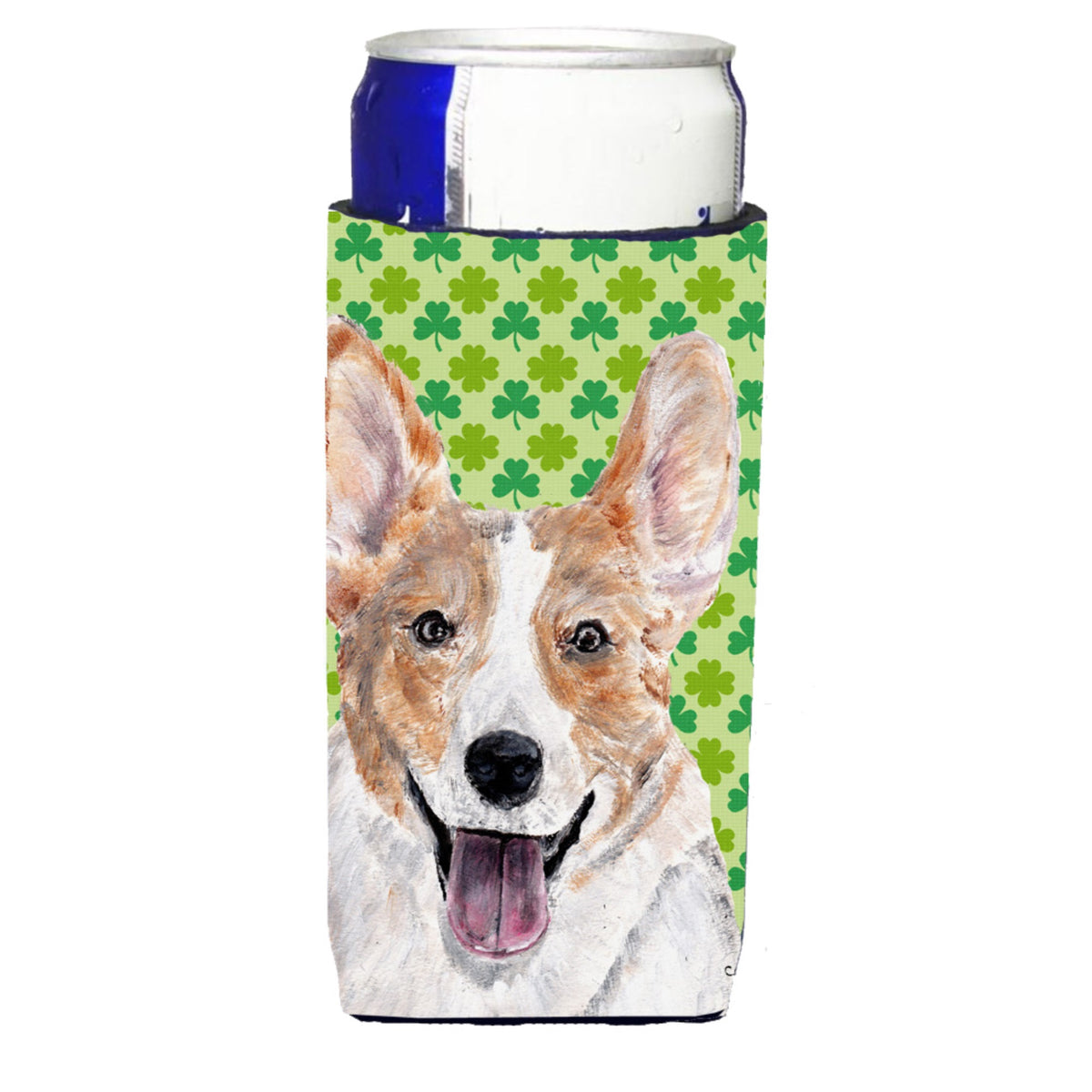 Cardigan Corgi Lucky Shamrock St. Patrick'S Day Ultra Hugger For Slim Cans