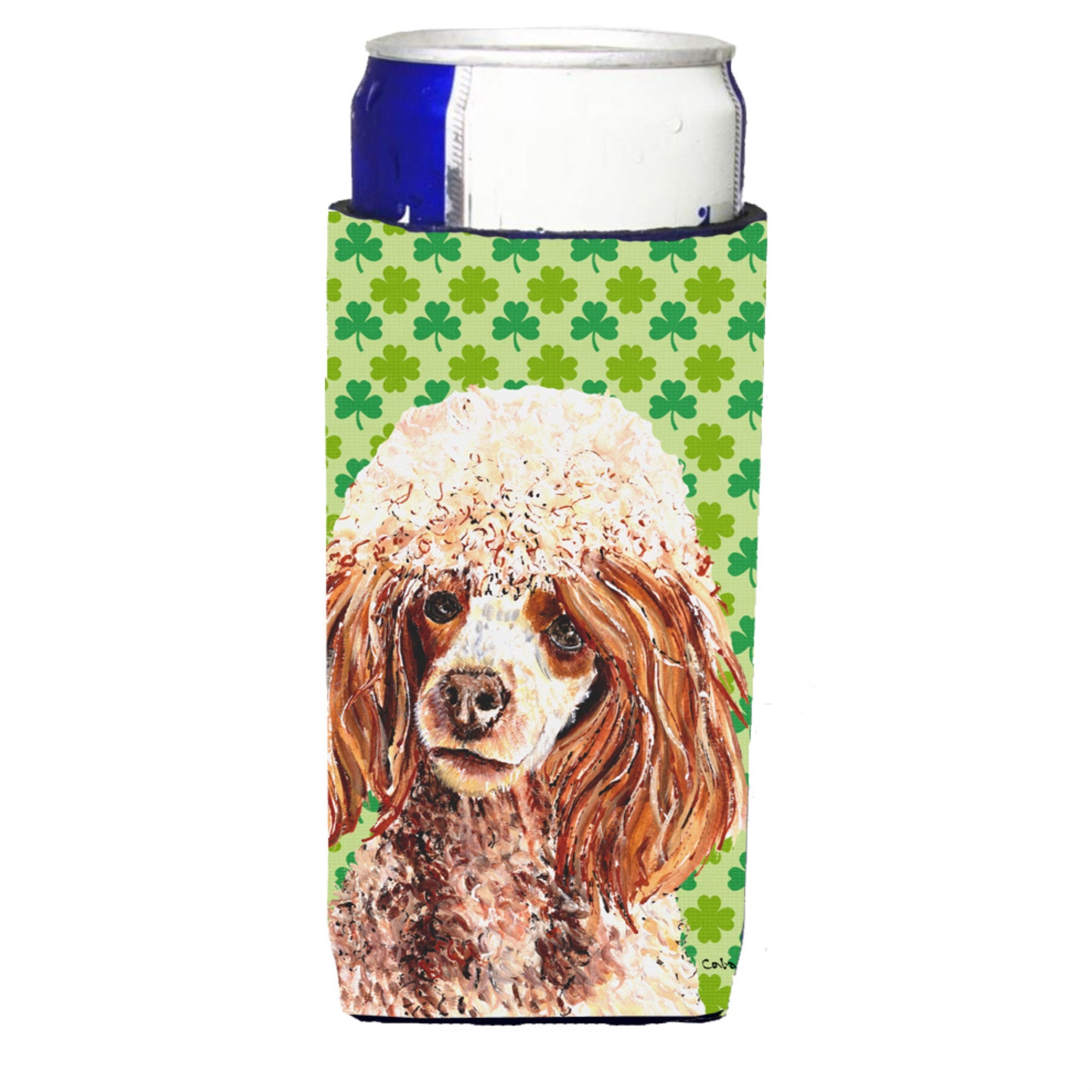 Red Miniature Poodle Lucky Shamrock St. Patrick'S Day Ultra Hugger For Slim Cans