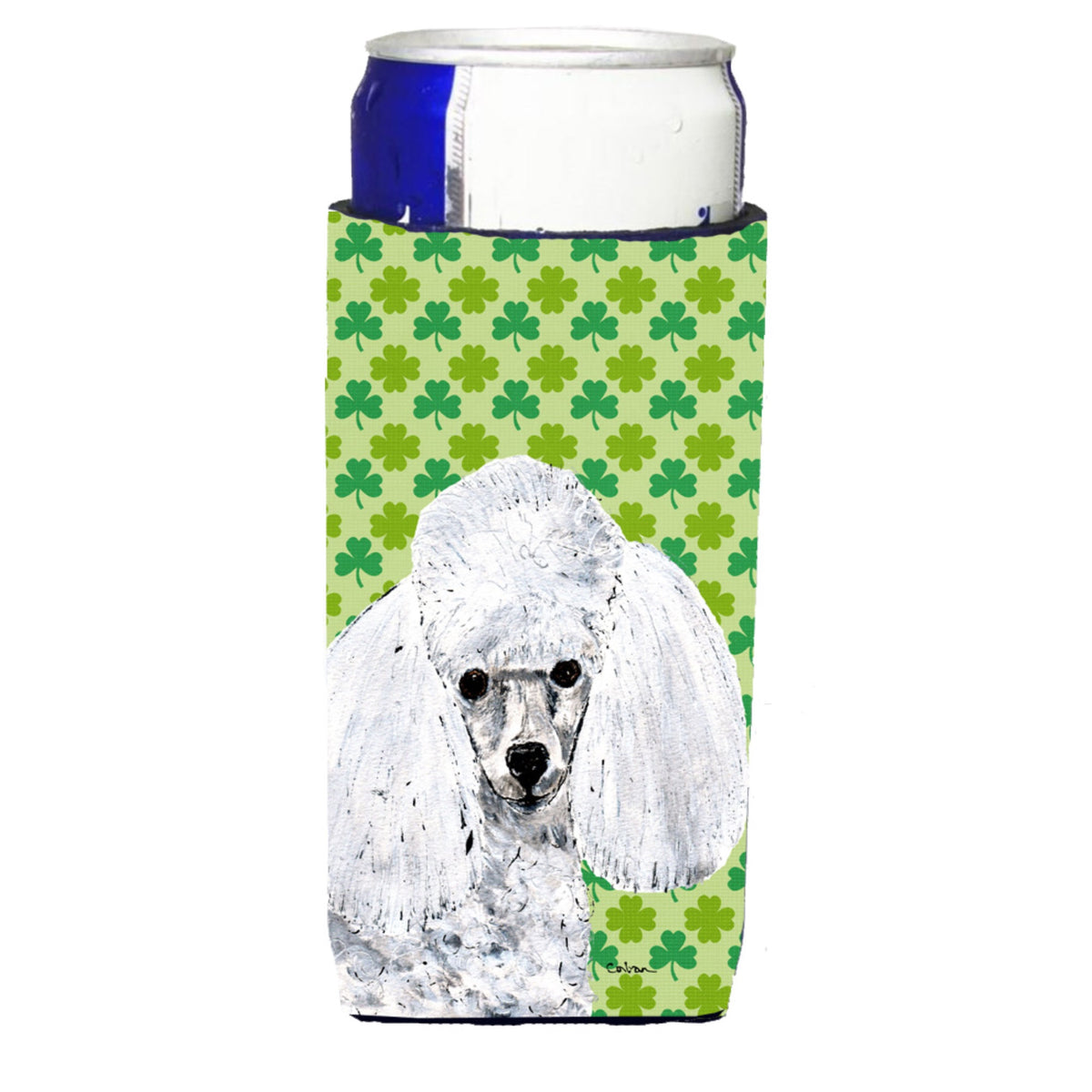 White Toy Poodle Lucky Shamrock St. Patrick'S Day Ultra Hugger For Slim Cans