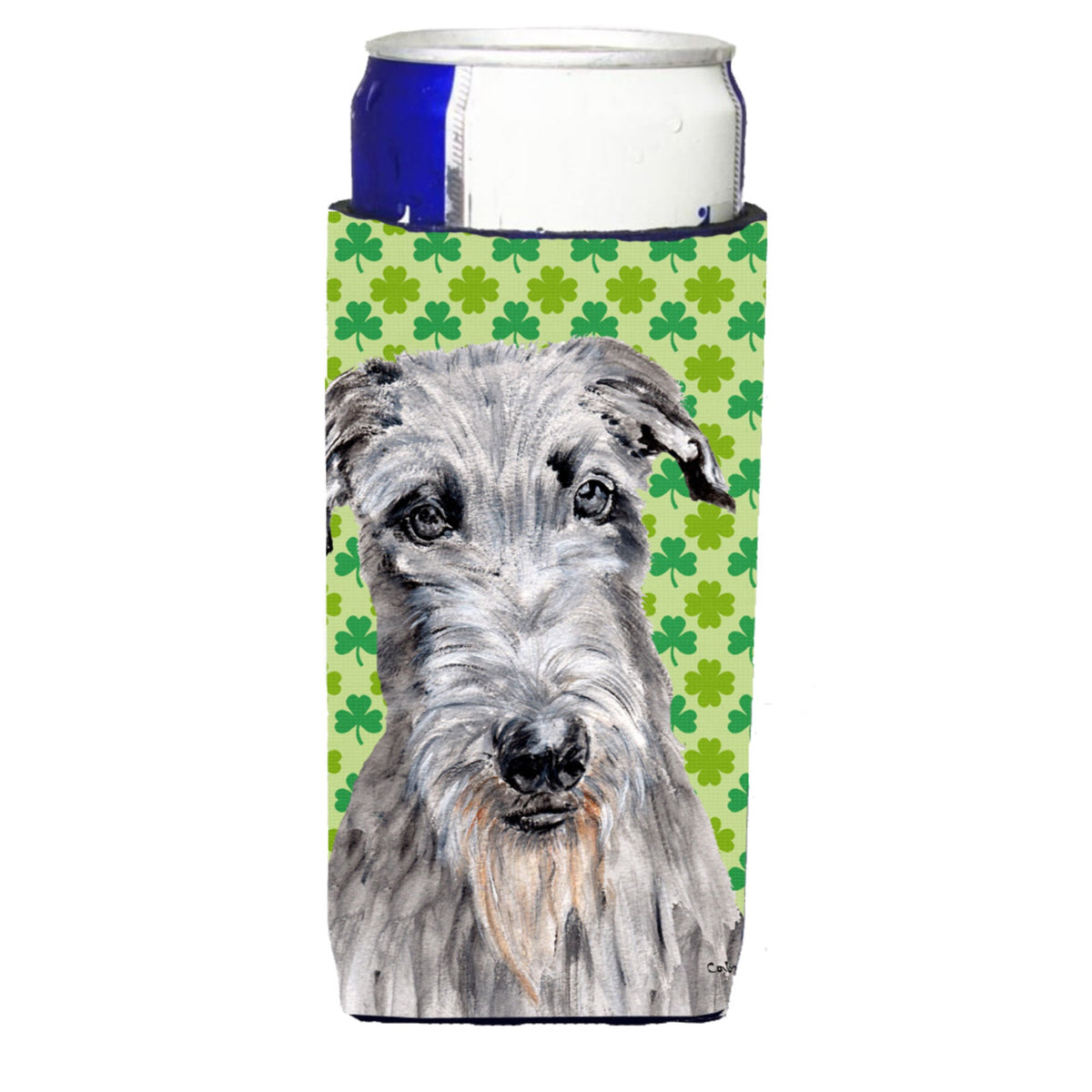 Scottish Deerhound Lucky Shamrock St. Patrick'S Day Ultra Hugger For Slim Cans