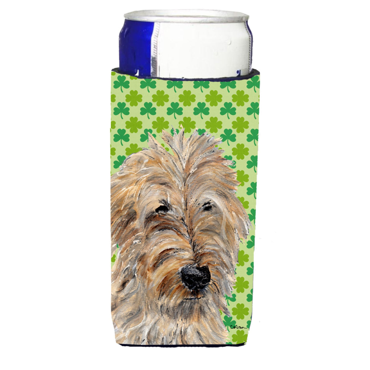 Golden Doodle 2 Lucky Shamrock St. Patrick'S Day Ultra Hugger For Slim Cans