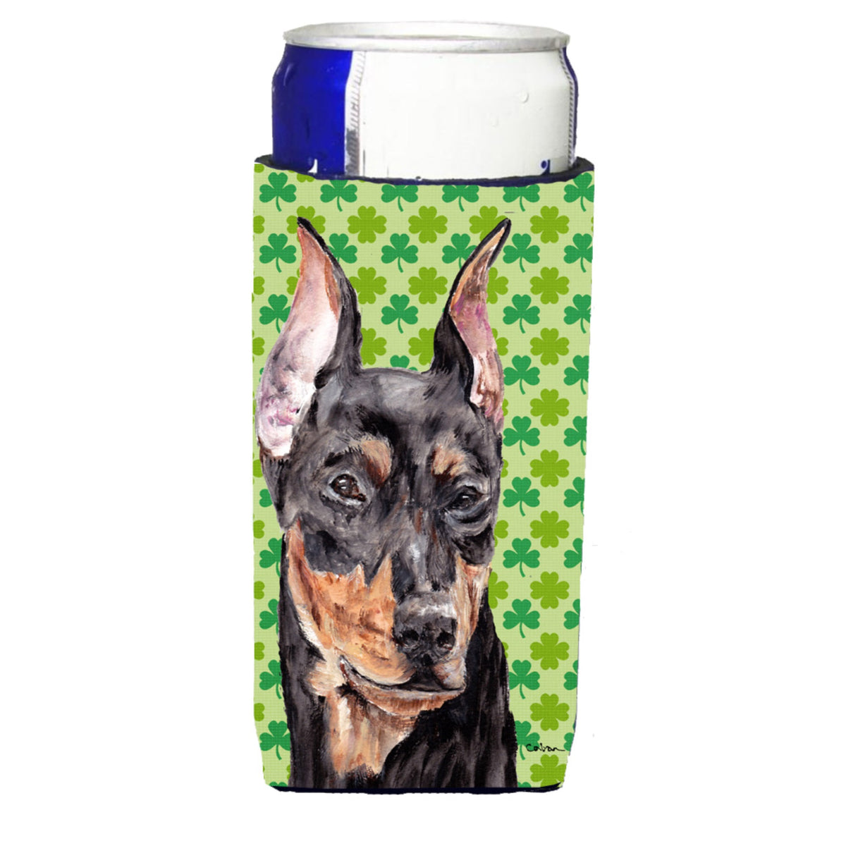 German Pinscher Lucky Shamrock St. Patrick'S Day Ultra Hugger For Slim Cans
