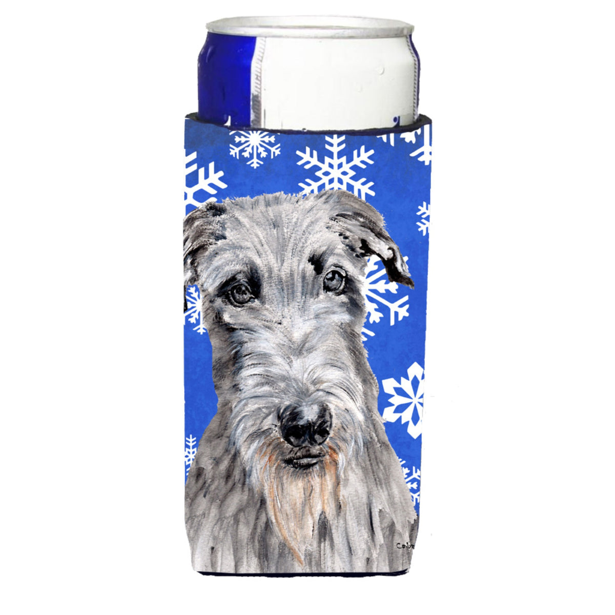 Scottish Deerhound Winter Snowflakes Ultra Hugger For Slim Cans
