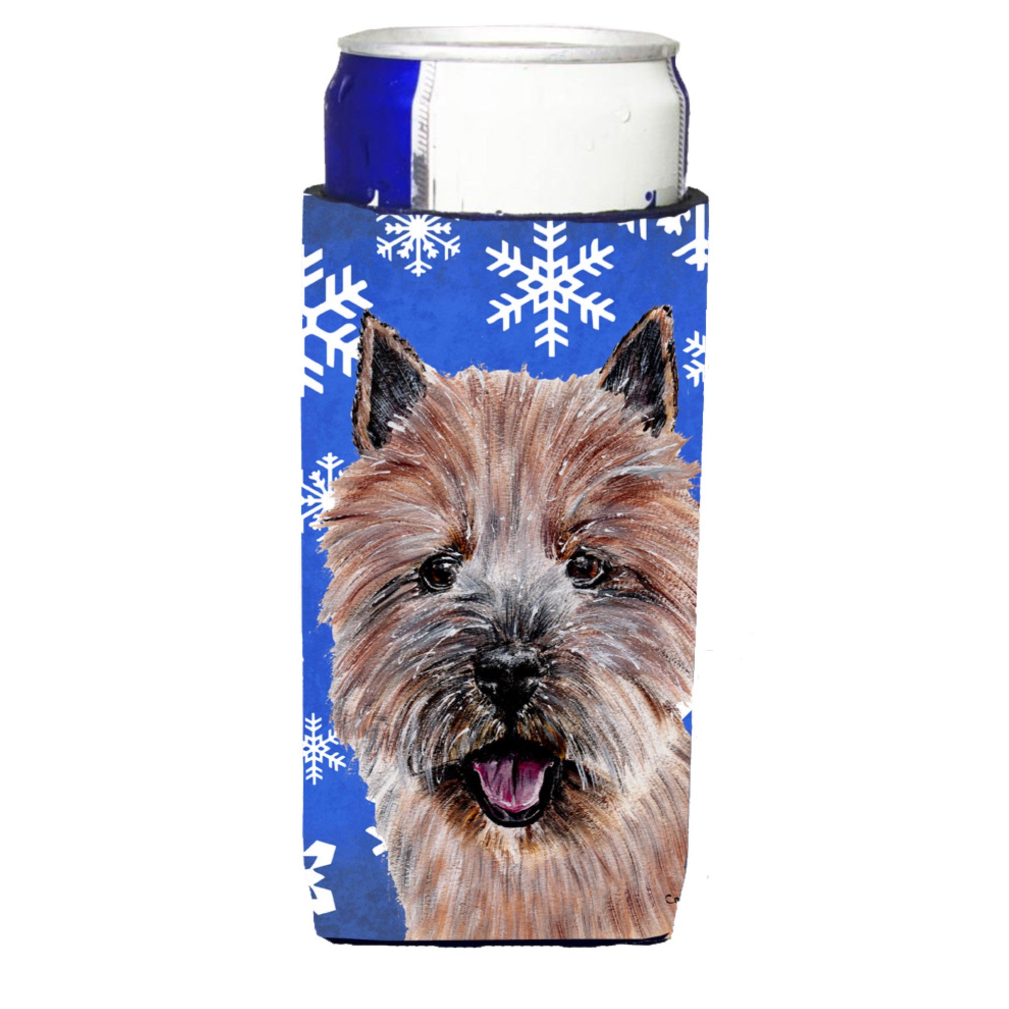 Norwich Terrier Winter Snowflakes Ultra Hugger For Slim Cans