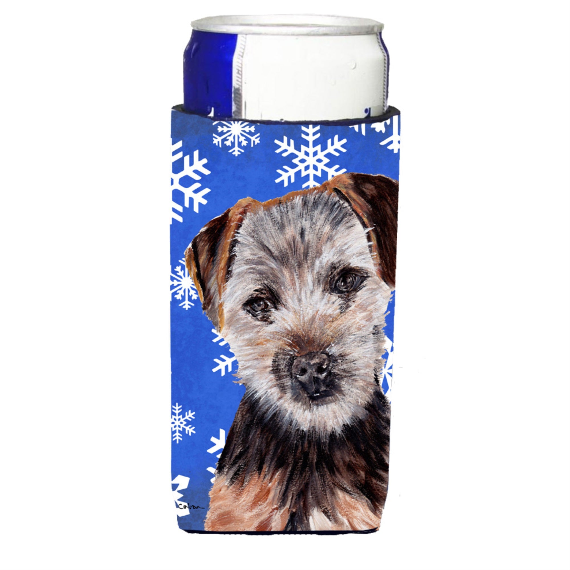 Norfolk Terrier Puppy Winter Snowflakes Ultra Hugger For Slim Cans