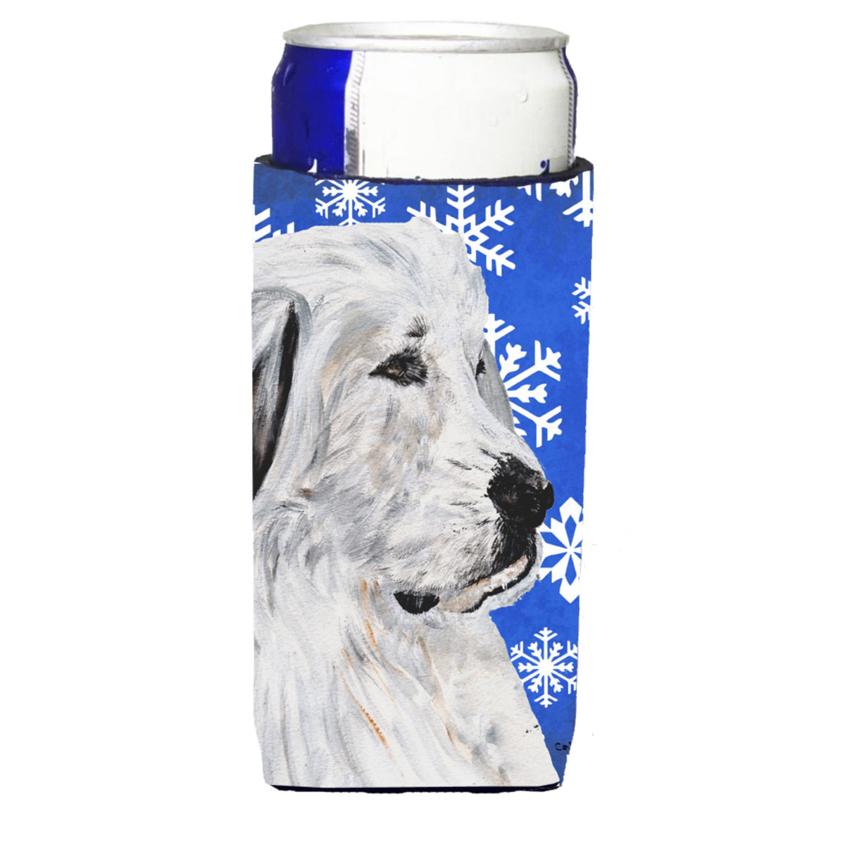 Great Pyrenees Winter Snowflakes Ultra Hugger For Slim Cans
