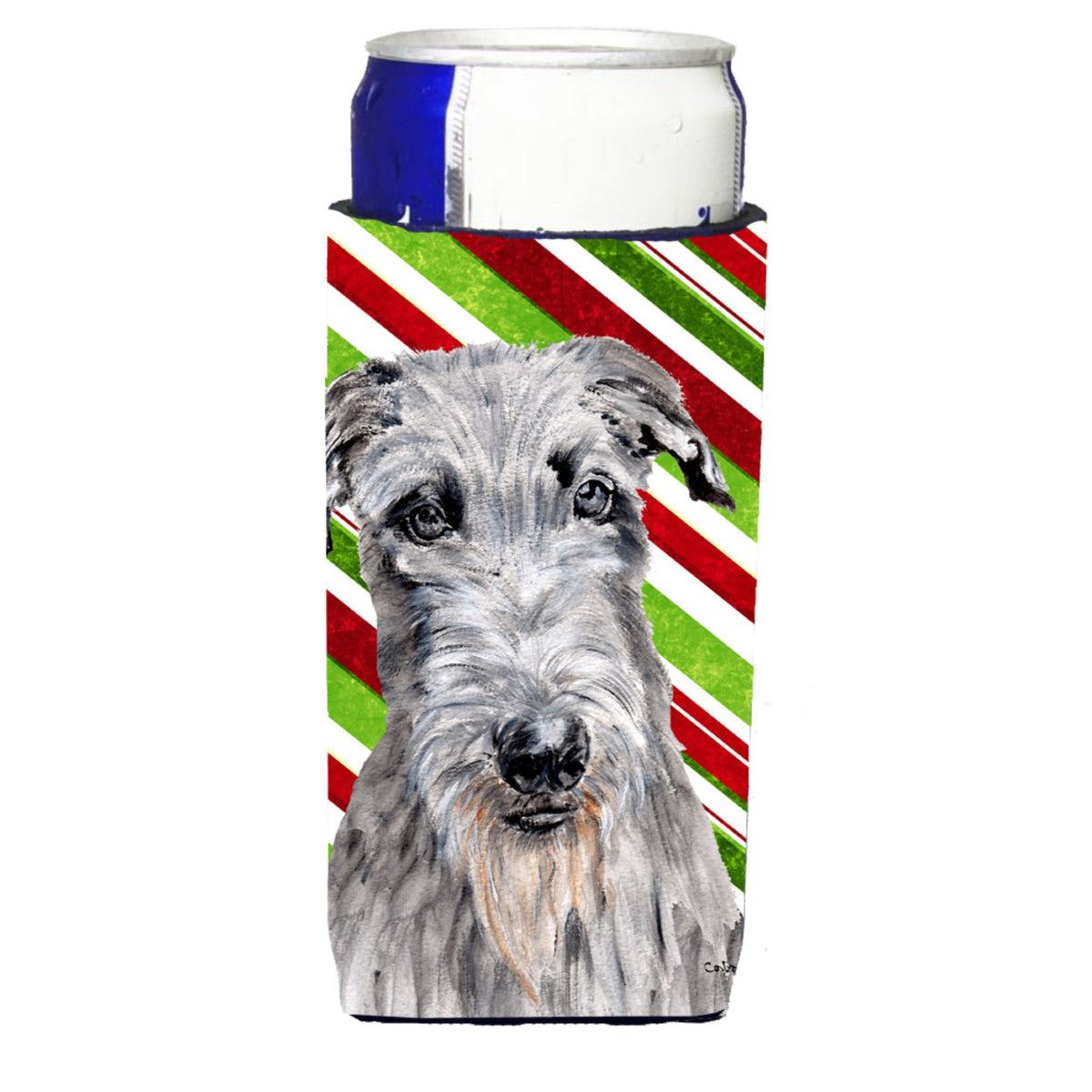 Scottish Deerhound Candy Cane Christmas Ultra Hugger For Slim Cans