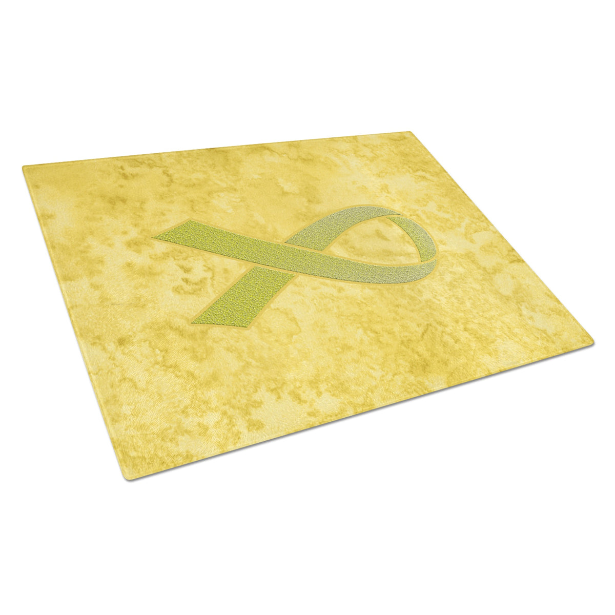 Yellow Ribbon For Sarcoma, Bone Or Bladder Cancer Awareness Glass Cutting Board Large