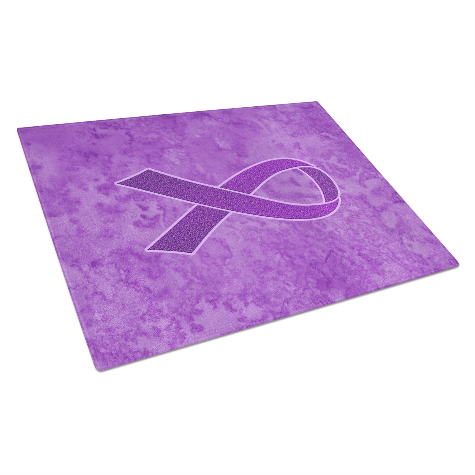 Purple Ribbon For Pancreatic And Leiomyosarcoma Cancer Awareness Glass Cutting Board Large