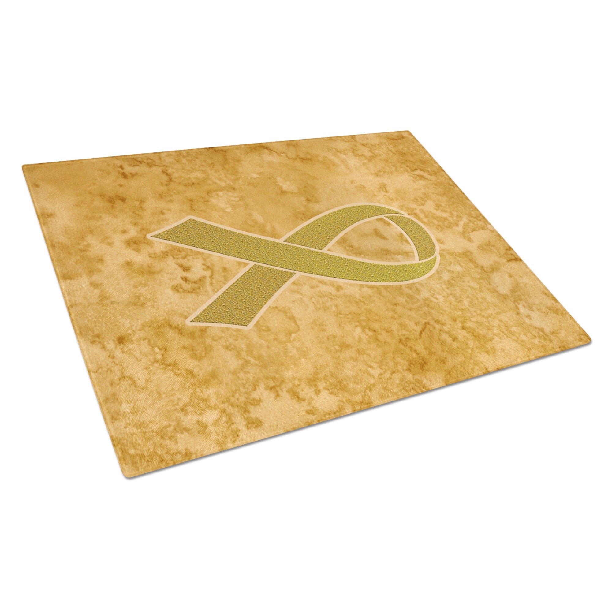 Gold Ribbon For Childhood Cancers Awareness Glass Cutting Board Large