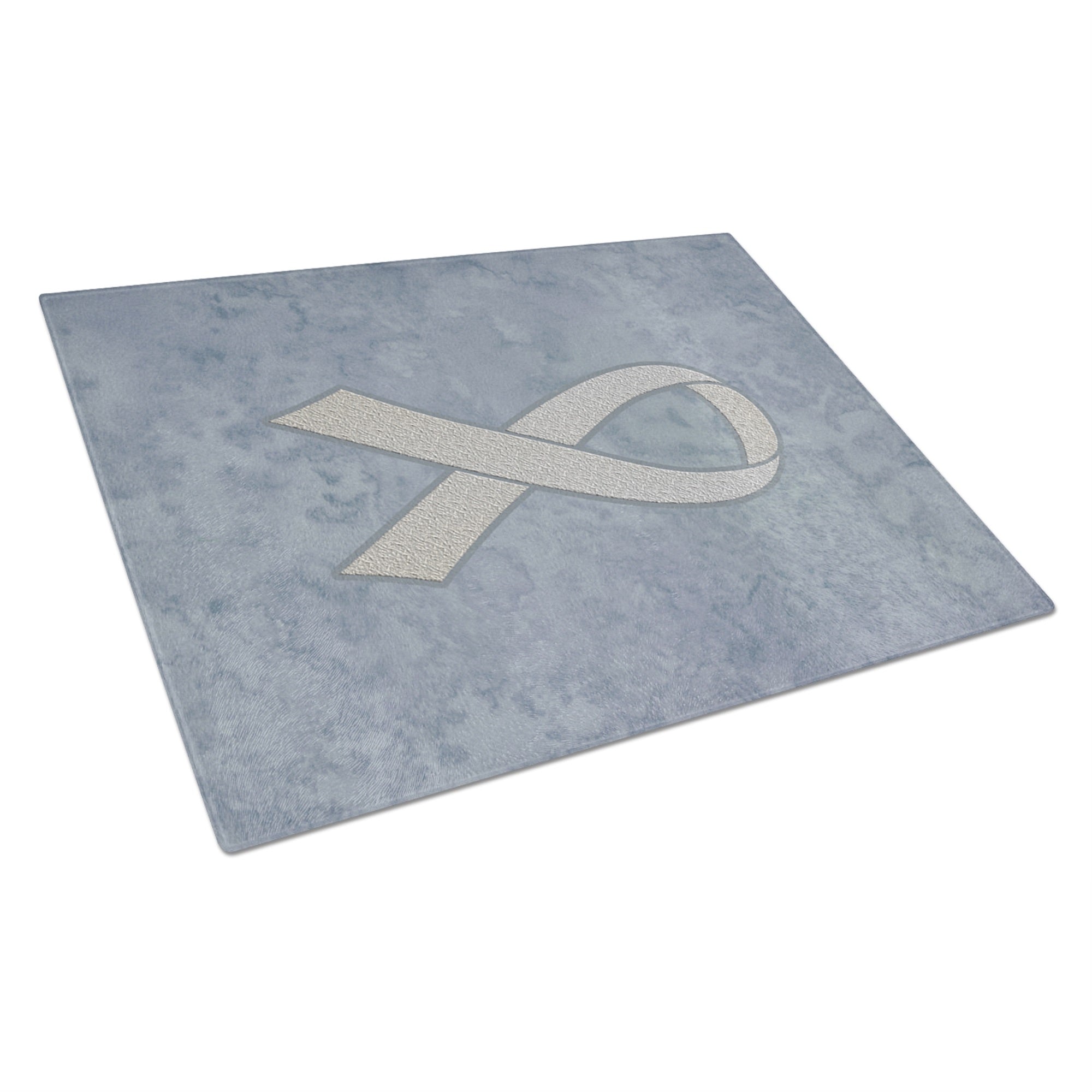Clear Ribbon For Lung Cancer Awareness Glass Cutting Board Large