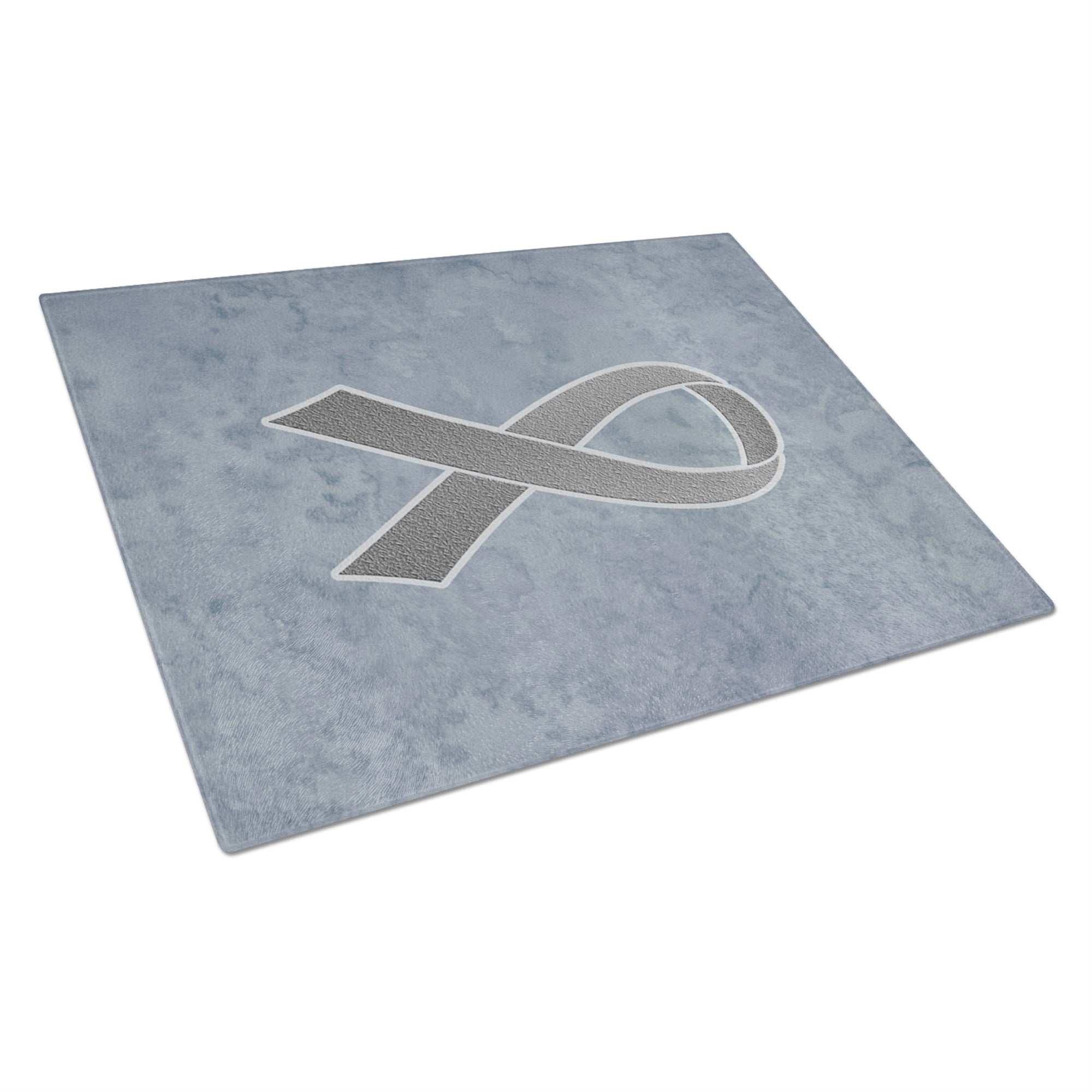 Grey Ribbon For Brain Cancer Awareness Glass Cutting Board Large