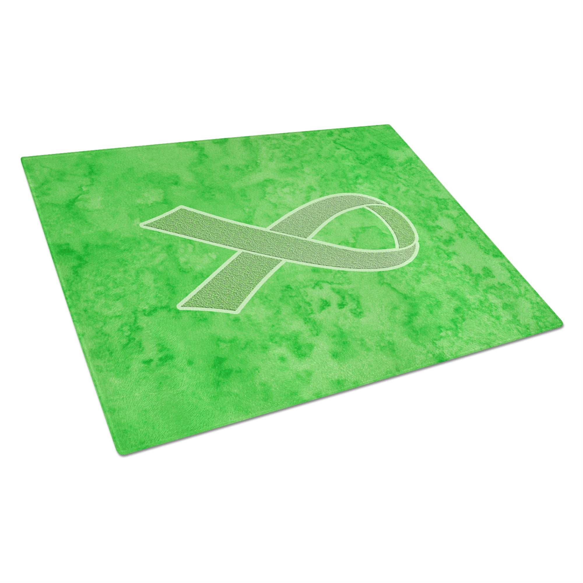 Lime Green Ribbon For Lymphoma Cancer Awareness Glass Cutting Board Large