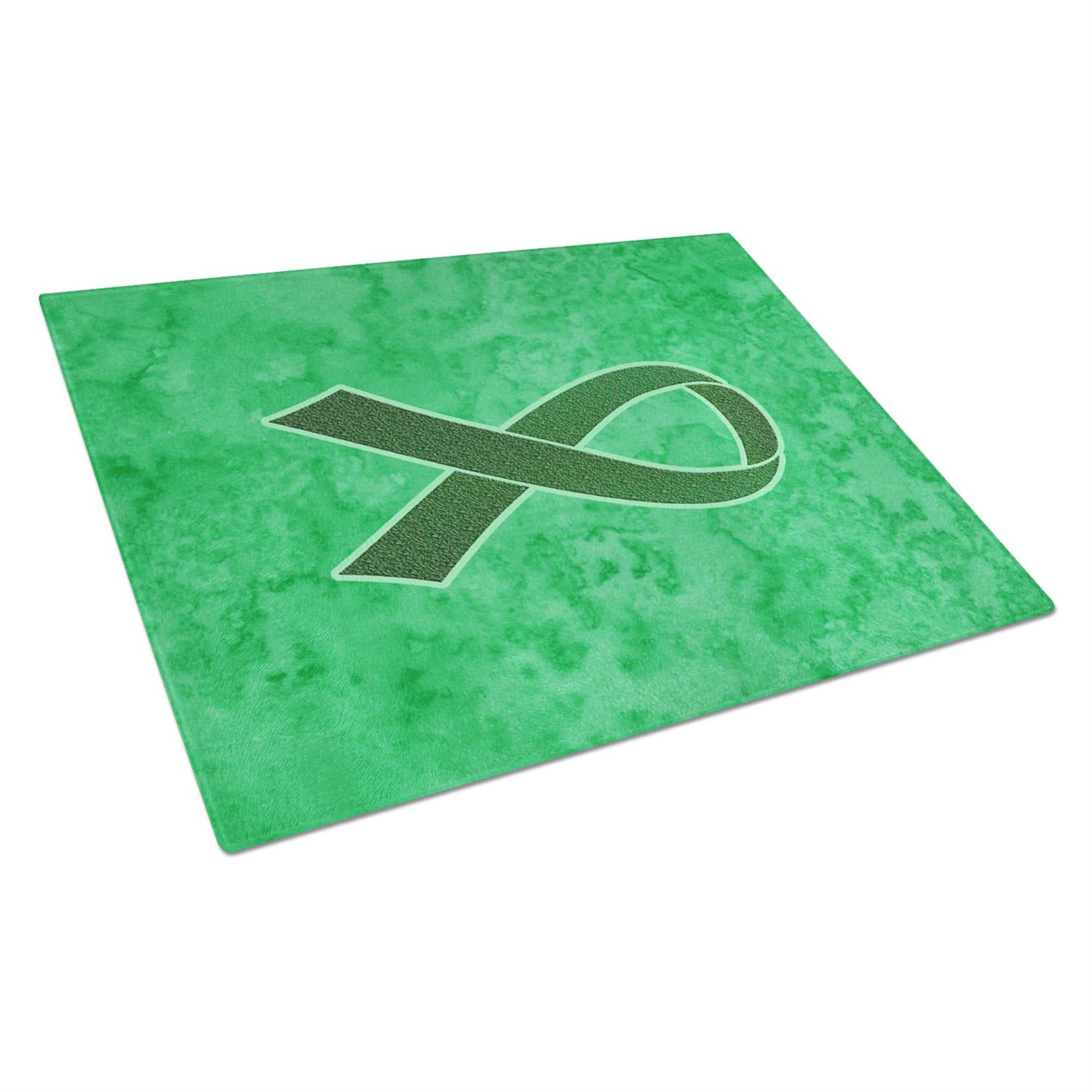 Emerald Green Ribbon For Liver Cancer Awareness Glass Cutting Board Large