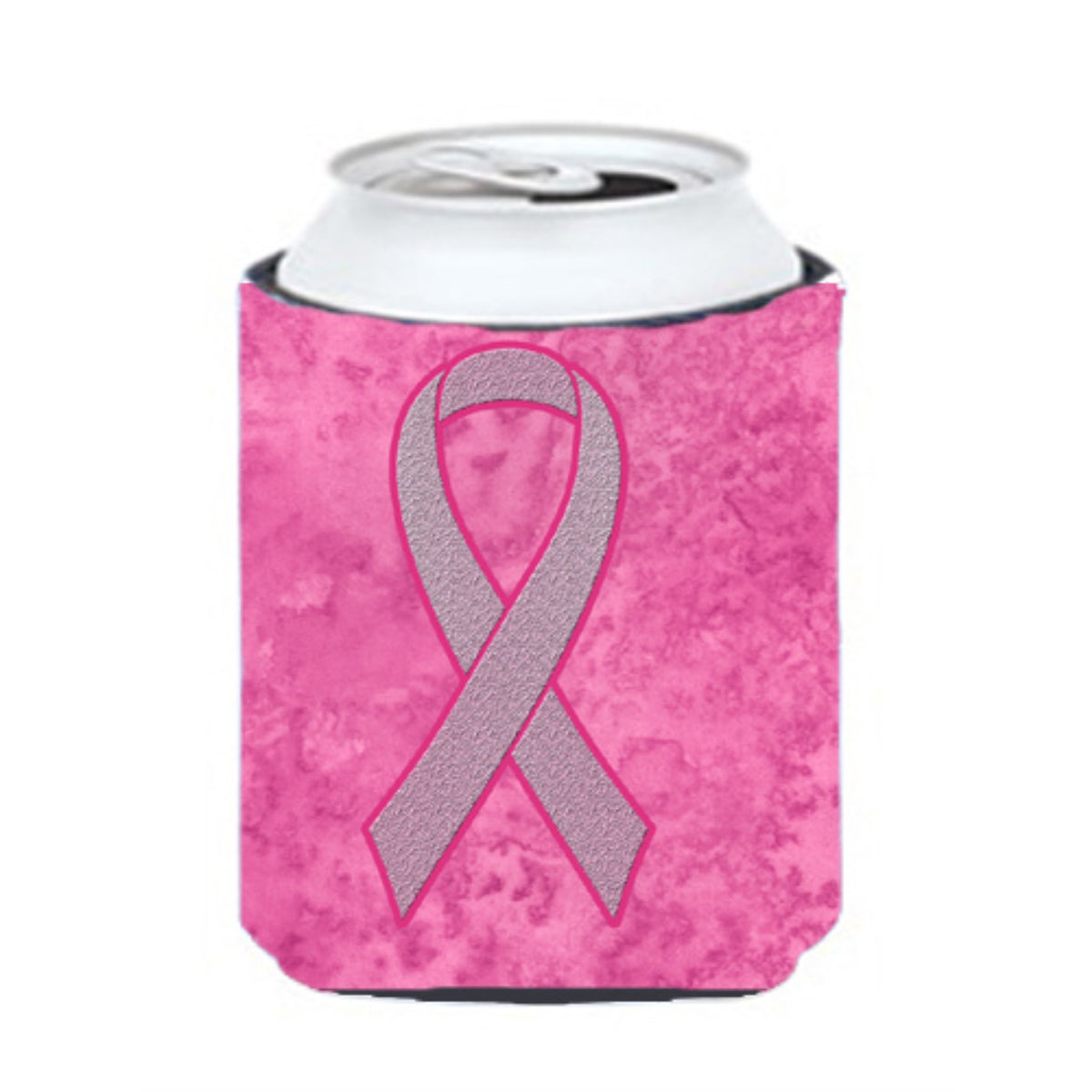 Pink Ribbon For Breast Cancer Awareness Can Or Bottle Hugger