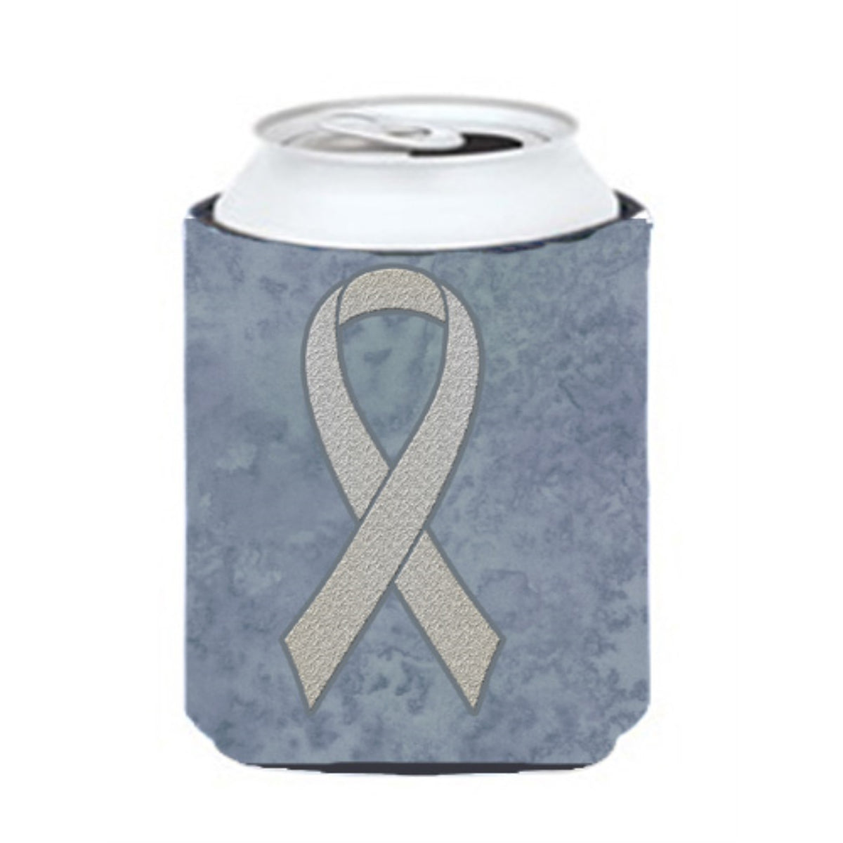 Clear Ribbon For Lung Cancer Awareness Can Or Bottle Hugger