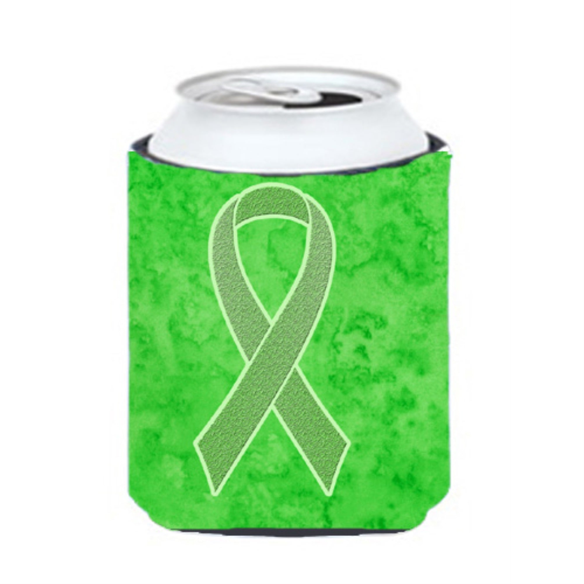 Lime Green Ribbon For Lymphoma Cancer Awareness Can Or Bottle Hugger