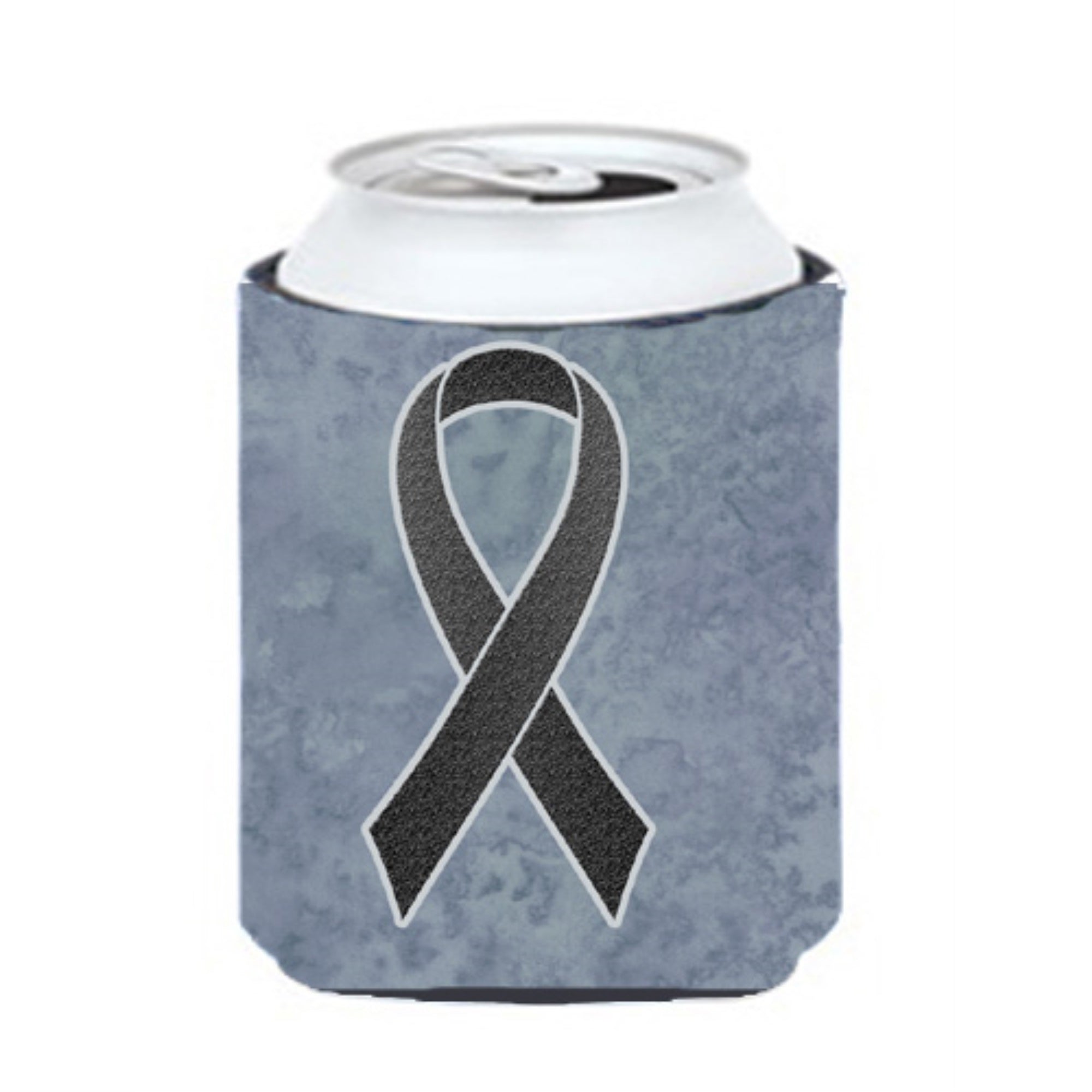 Black Ribbon For Melanoma Cancer Awareness Can Or Bottle Hugger