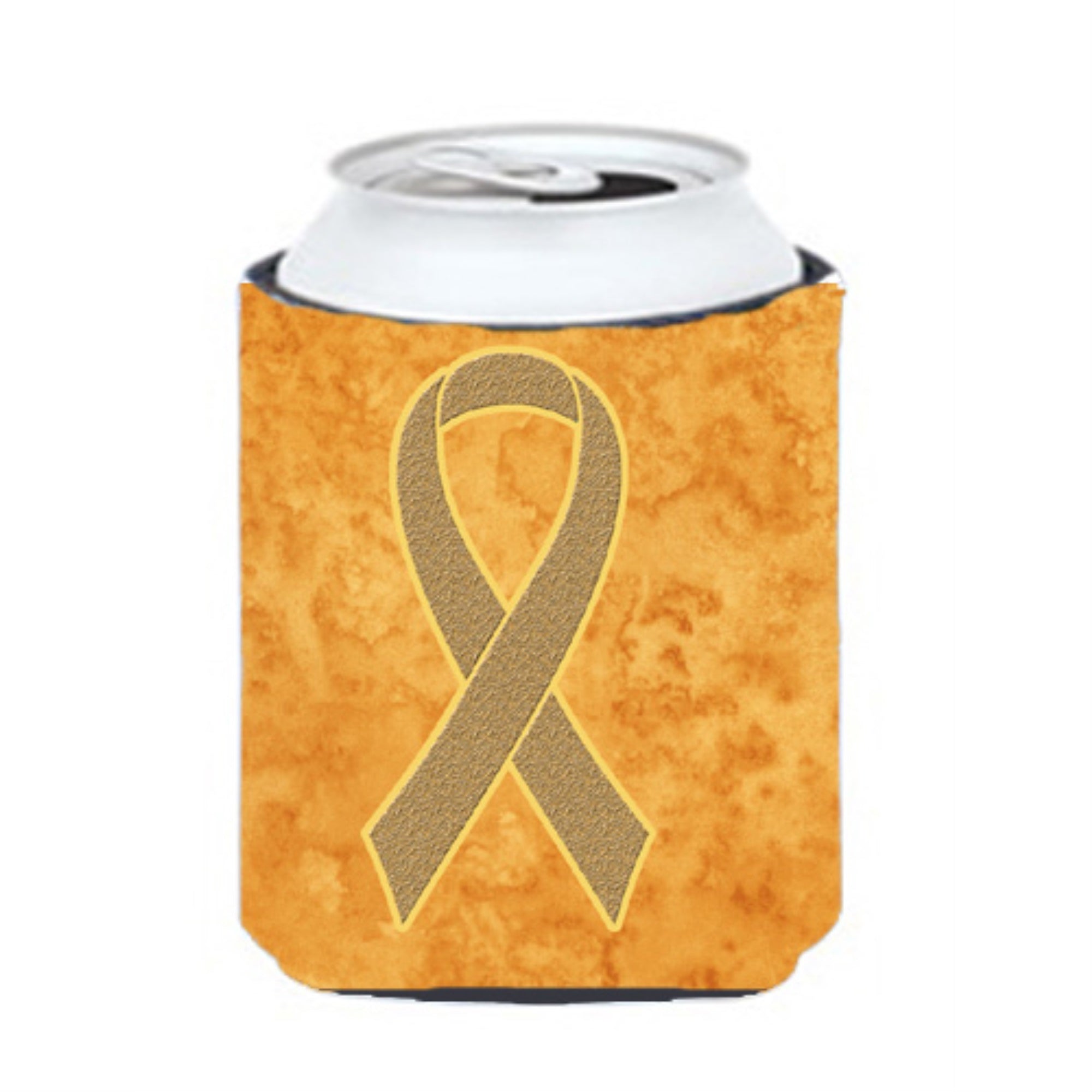 Peach Ribbon For Uterine Cancer Awareness Can Or Bottle Hugger