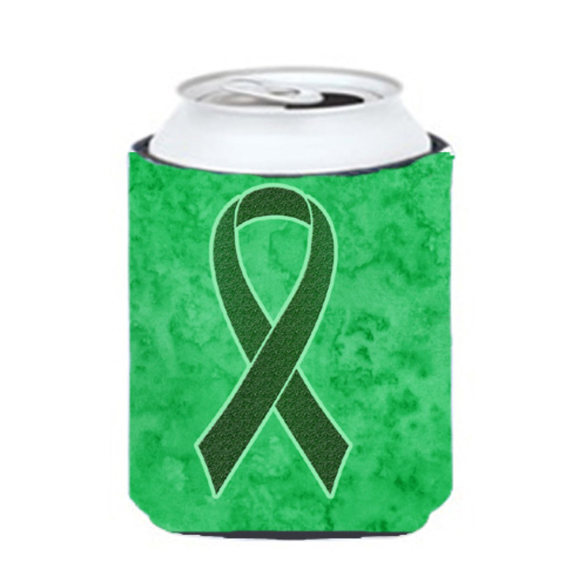 Emerald Green Ribbon For Liver Cancer Awareness Can Or Bottle Hugger