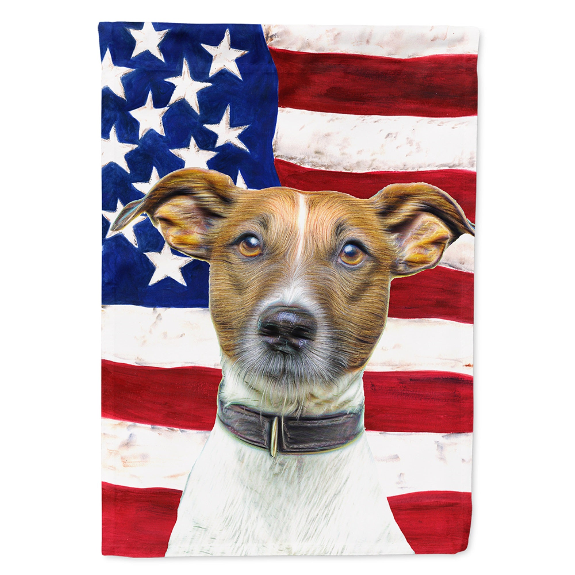 Usa American Flag With Jack Russell Terrier Flag Garden Size