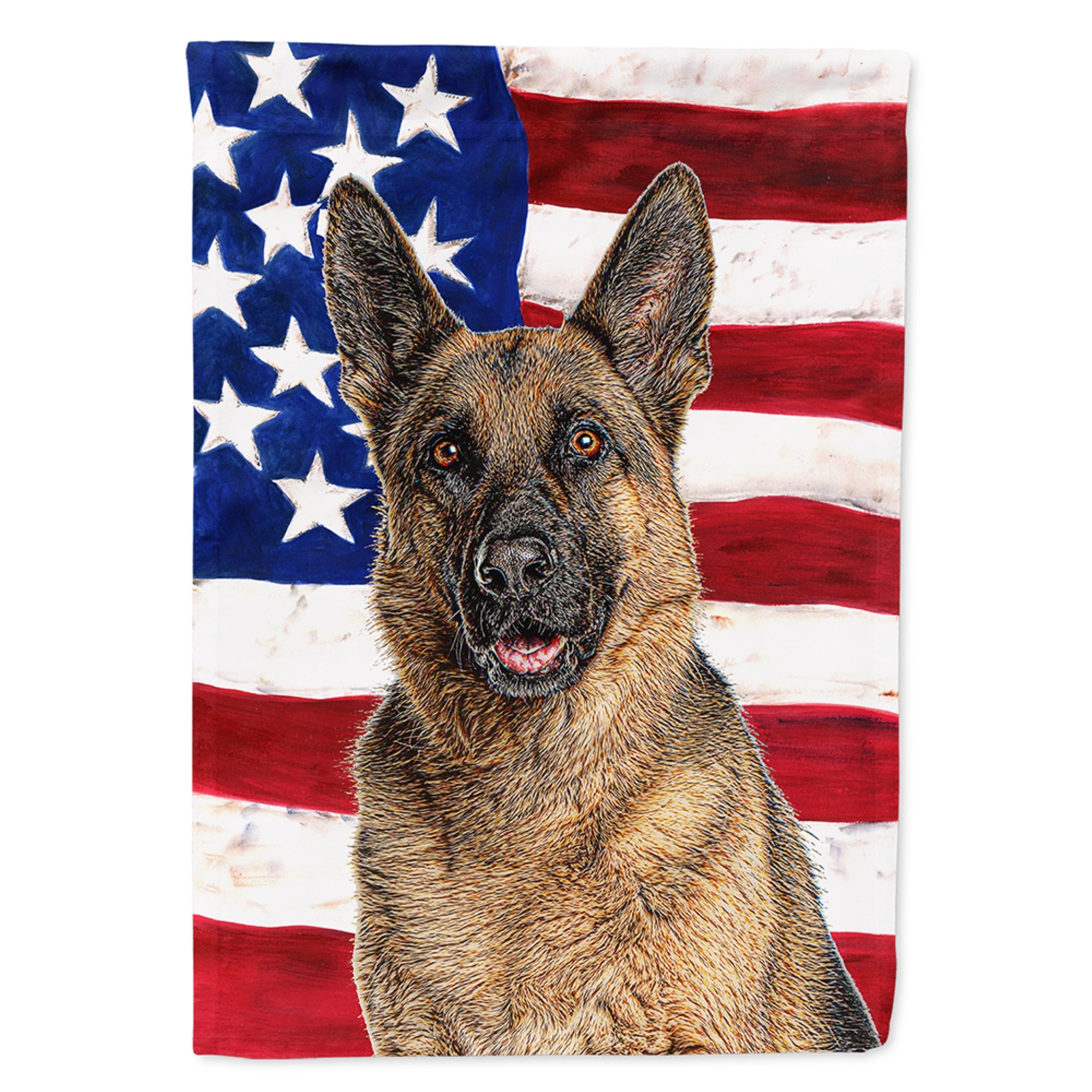 Usa American Flag With German Shepherd Flag Garden Size