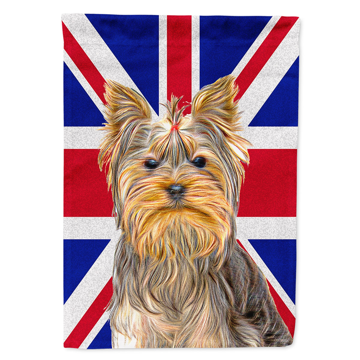 Yorkie / Yorkshire Terrier With English Union Jack British Flag Flag Garden Size