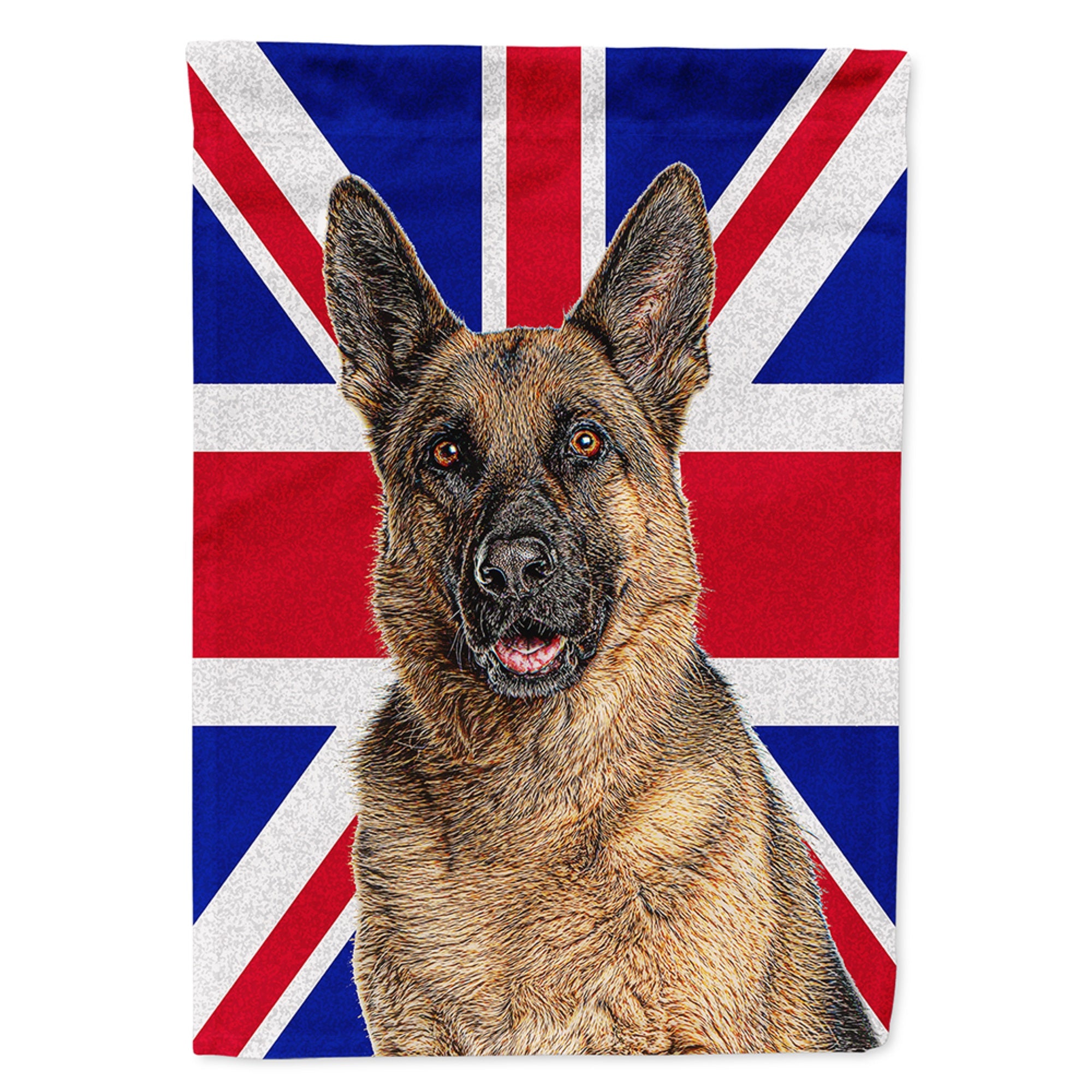 German Shepherd With English Union Jack British Flag Flag Garden Size