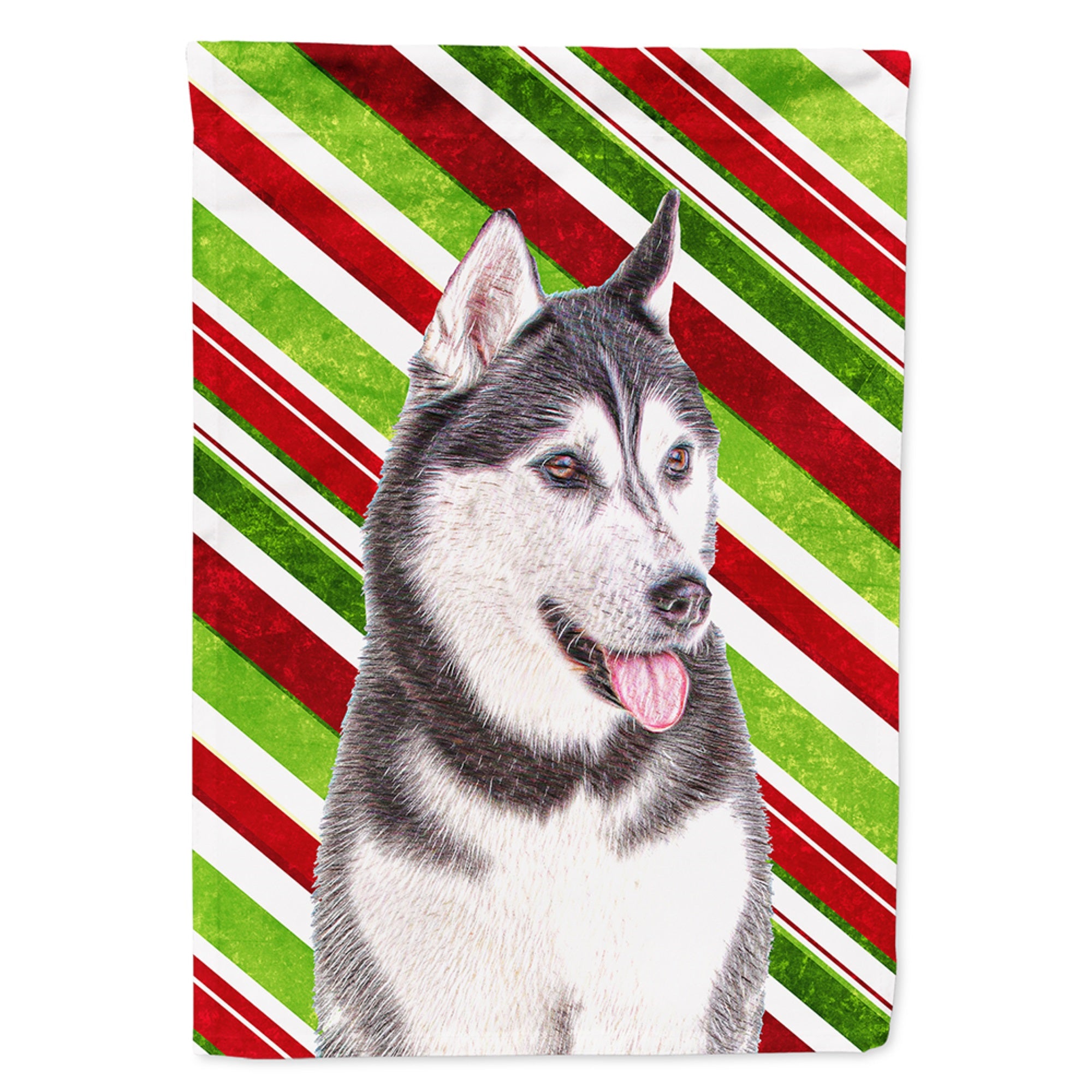 Candy Cane Holiday Christmas Alaskan Malamute Flag Garden Size