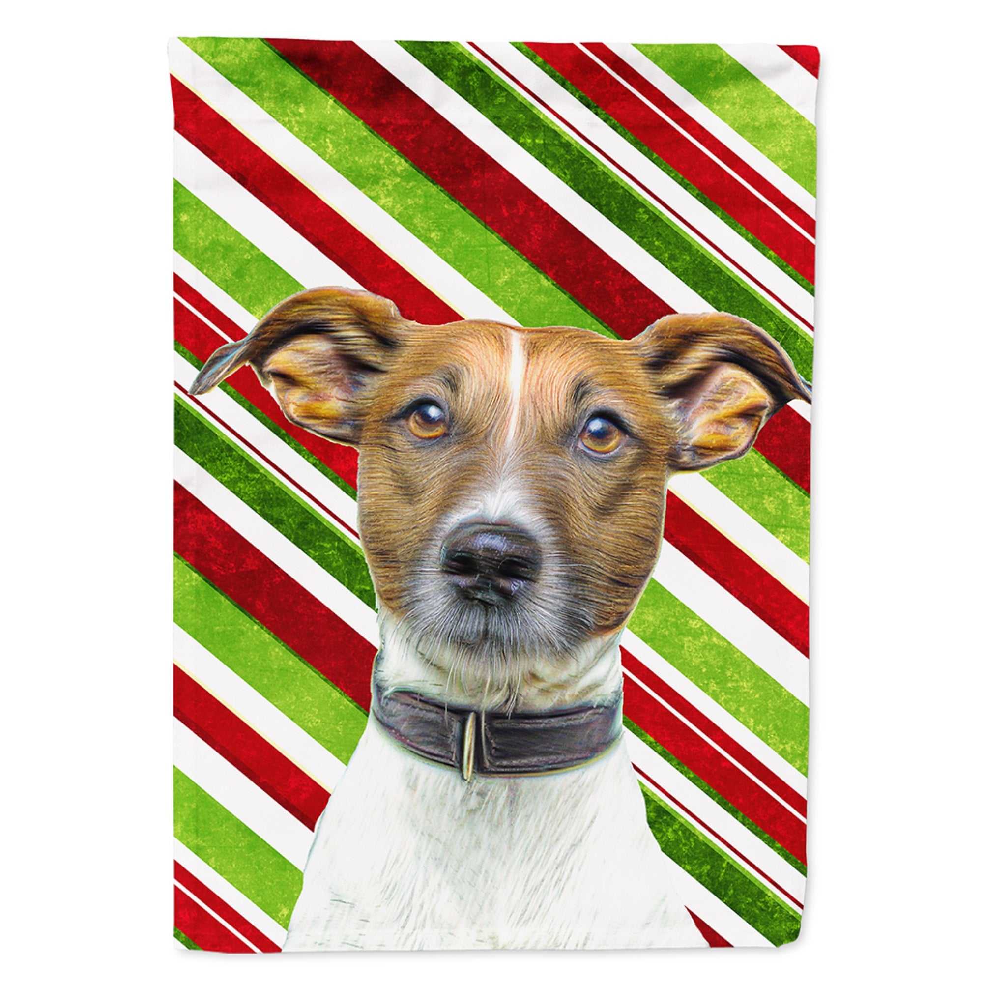 Candy Cane Holiday Christmas Jack Russell Terrier Flag Garden Size
