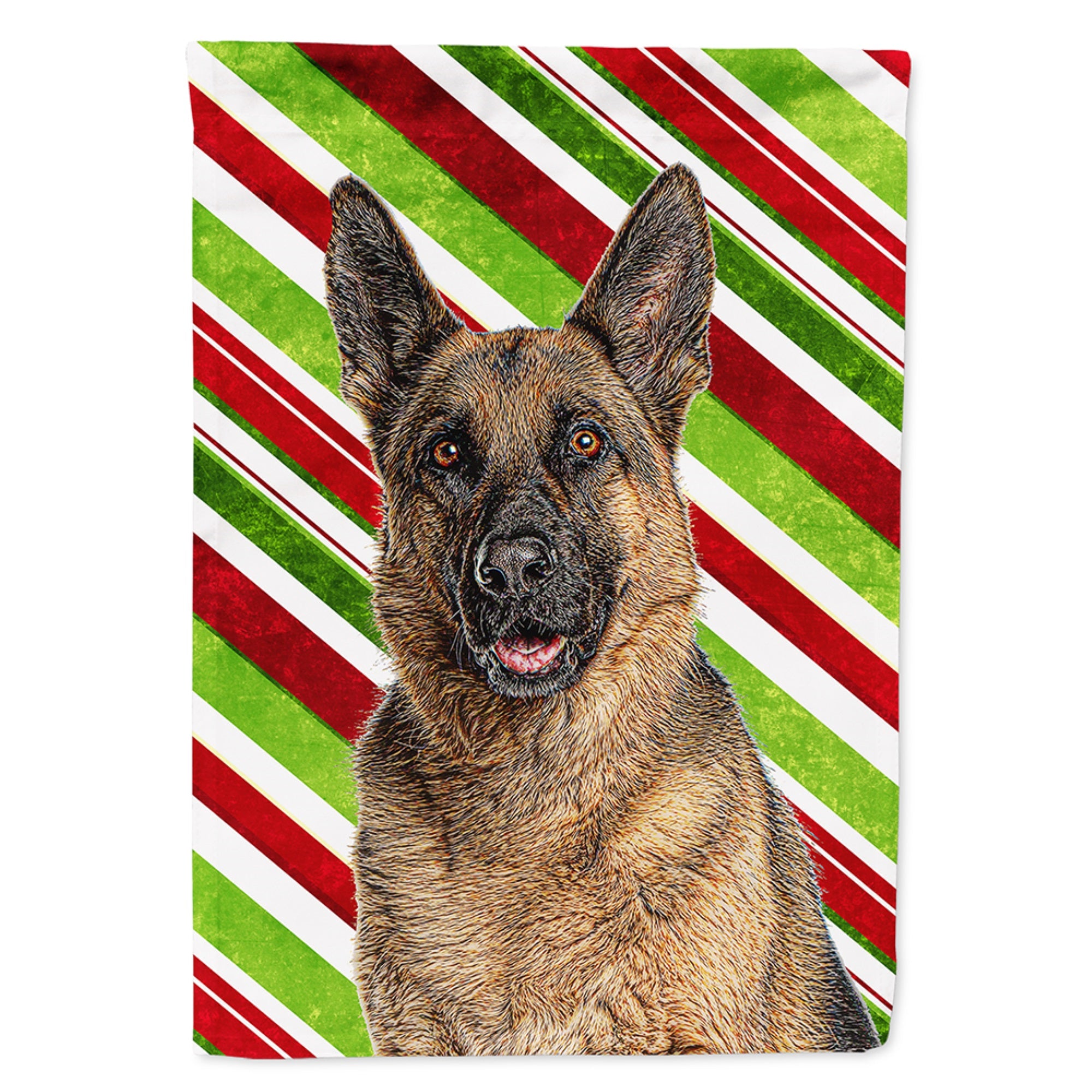 Candy Cane Holiday Christmas German Shepherd Flag Garden Size