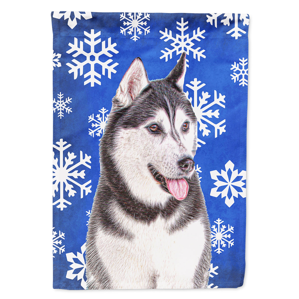 Winter Snowflakes Holiday Alaskan Malamute Flag Garden Size