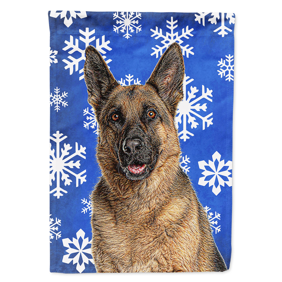 Winter Snowflakes Holiday German Shepherd Flag Garden Size