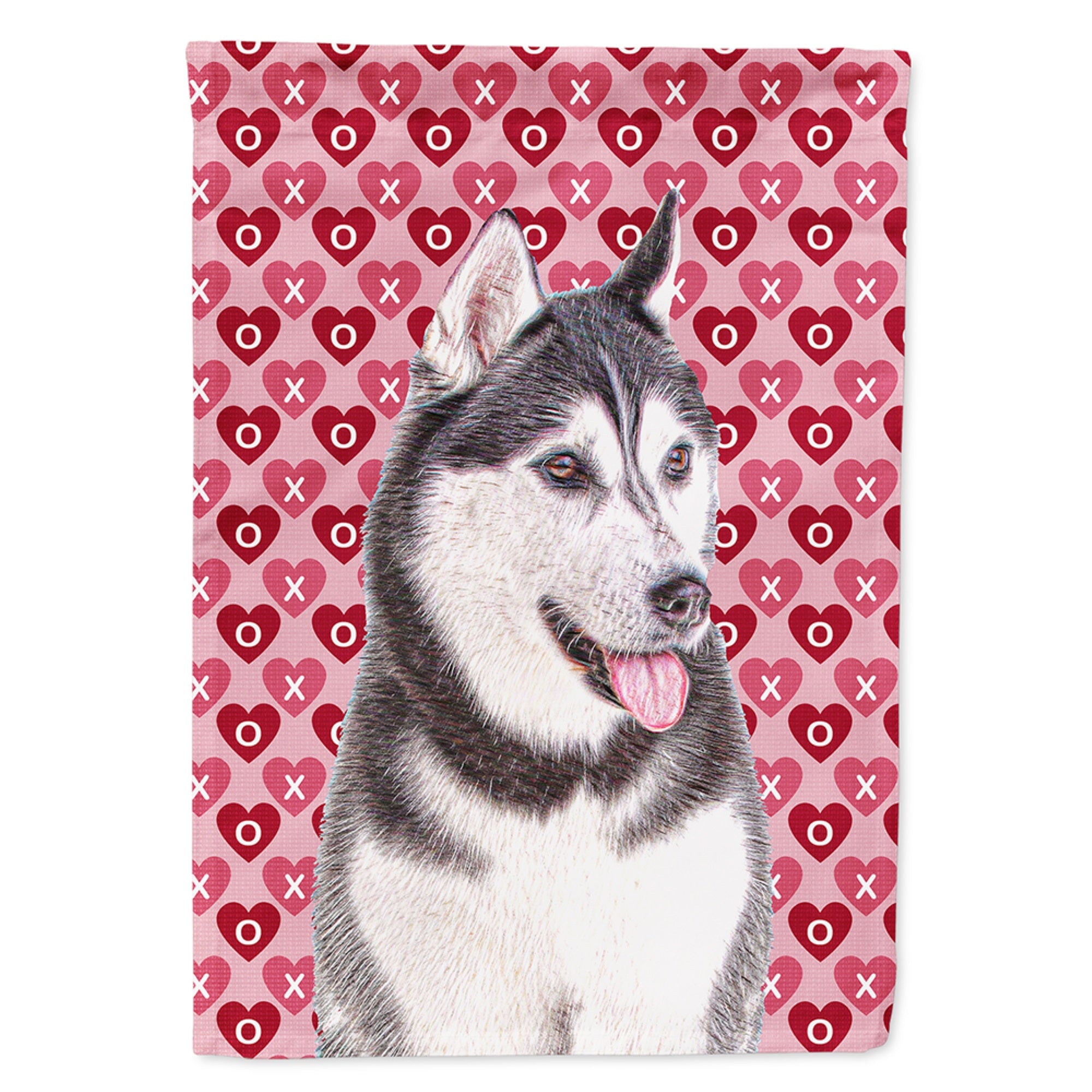 Hearts Love And Valentine'S Day Alaskan Malamute Flag Garden Size