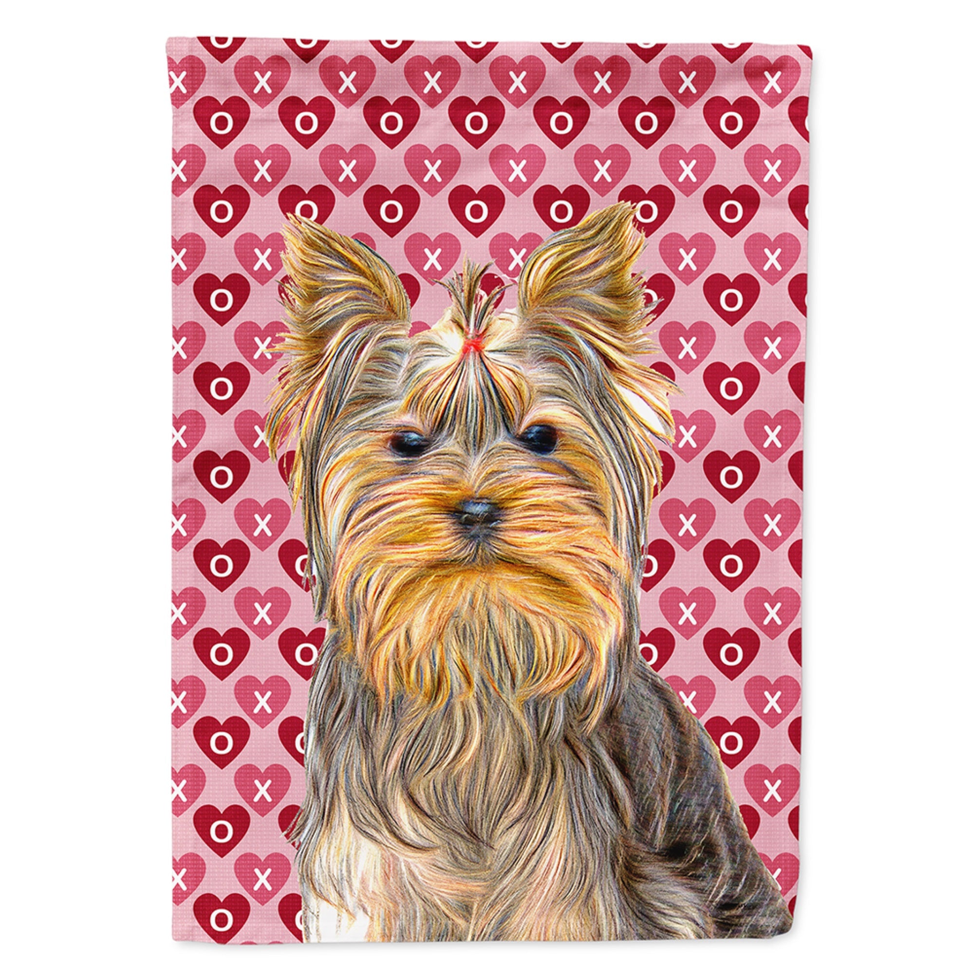 Hearts Love And Valentine'S Day Yorkie / Yorkshire Terrier Flag Garden Size