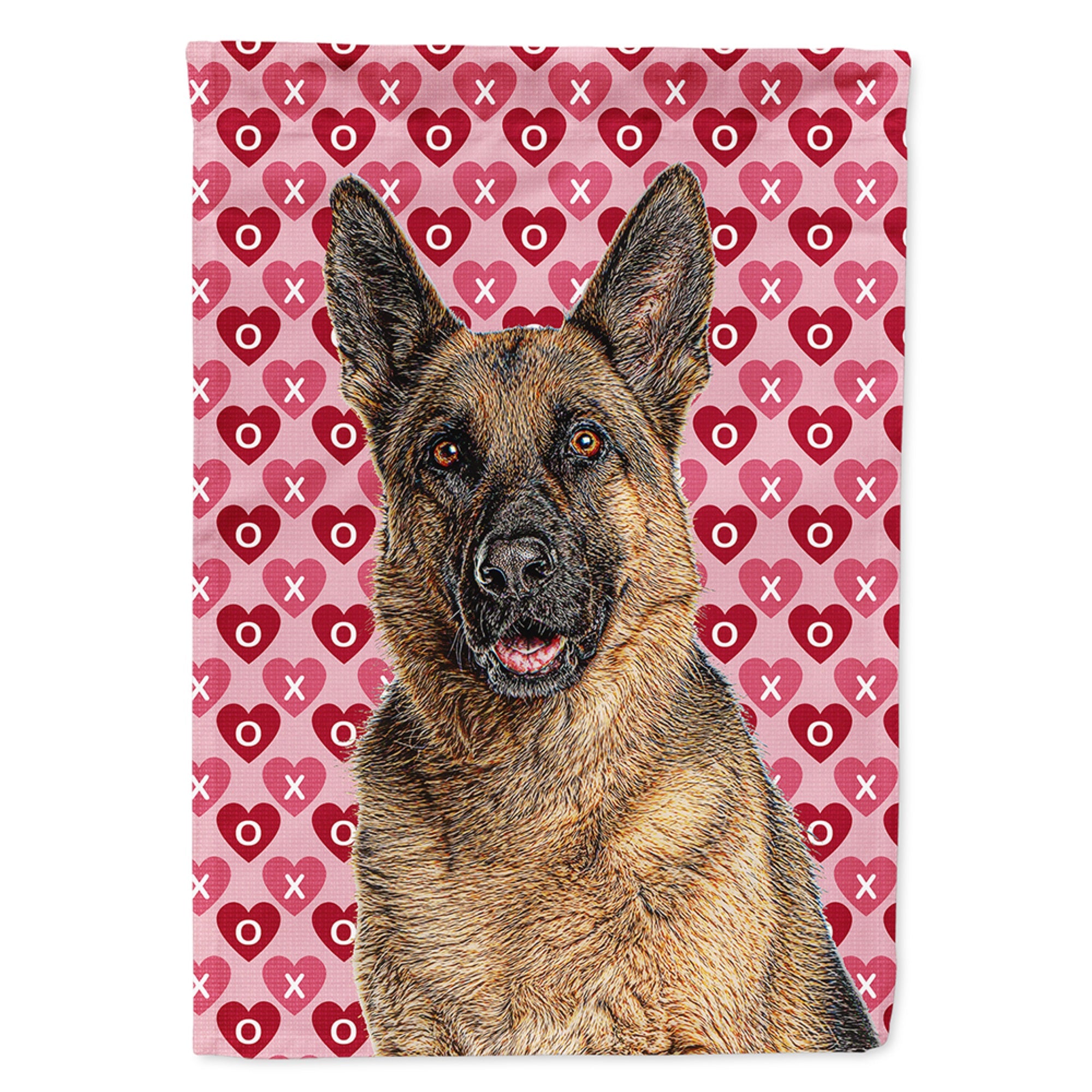 Hearts Love And Valentine'S Day German Shepherd Flag Garden Size