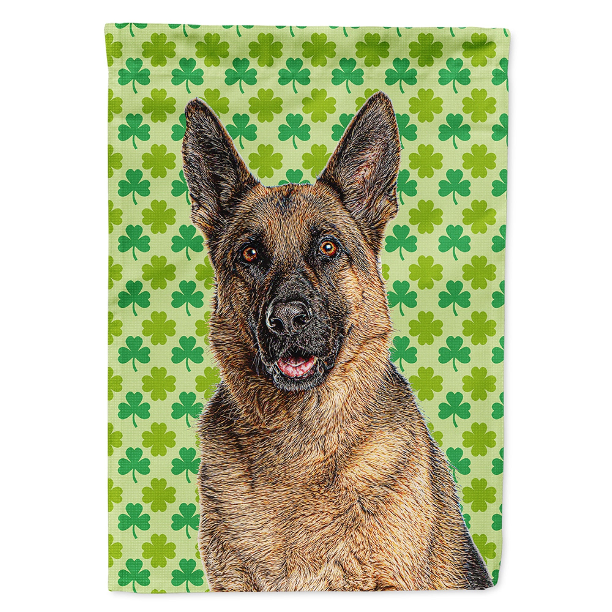 St. Patrick'S Day Shamrock German Shepherd Flag Garden Size