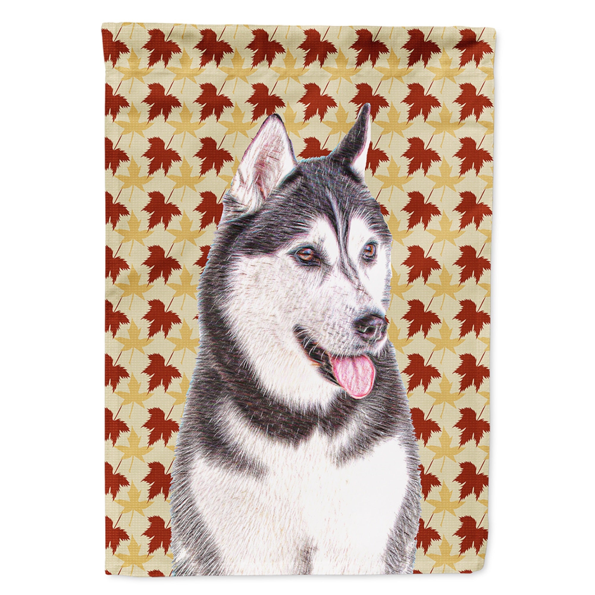 Fall Leaves Alaskan Malamute Flag Garden Size