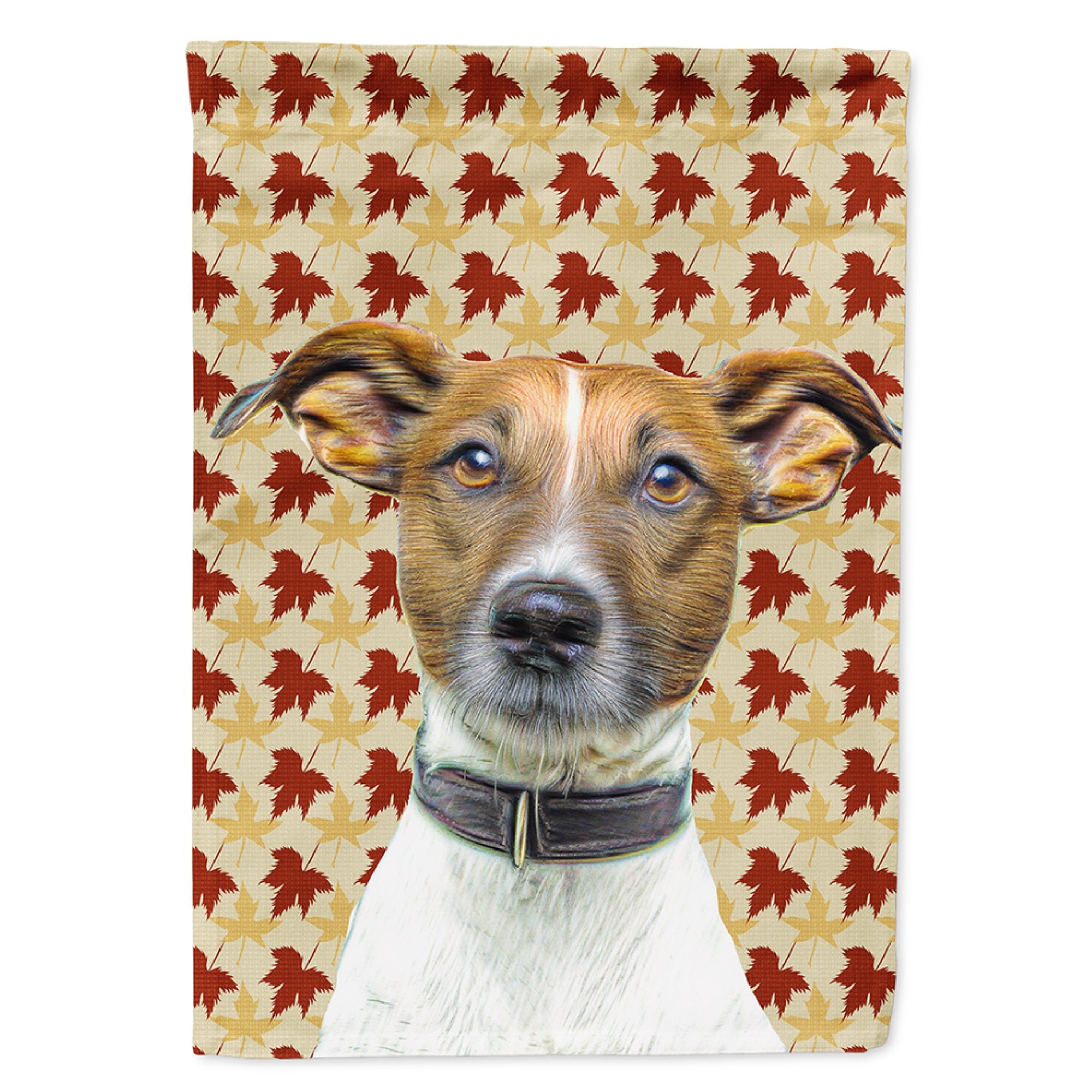 Fall Leaves Jack Russell Terrier Flag Garden Size