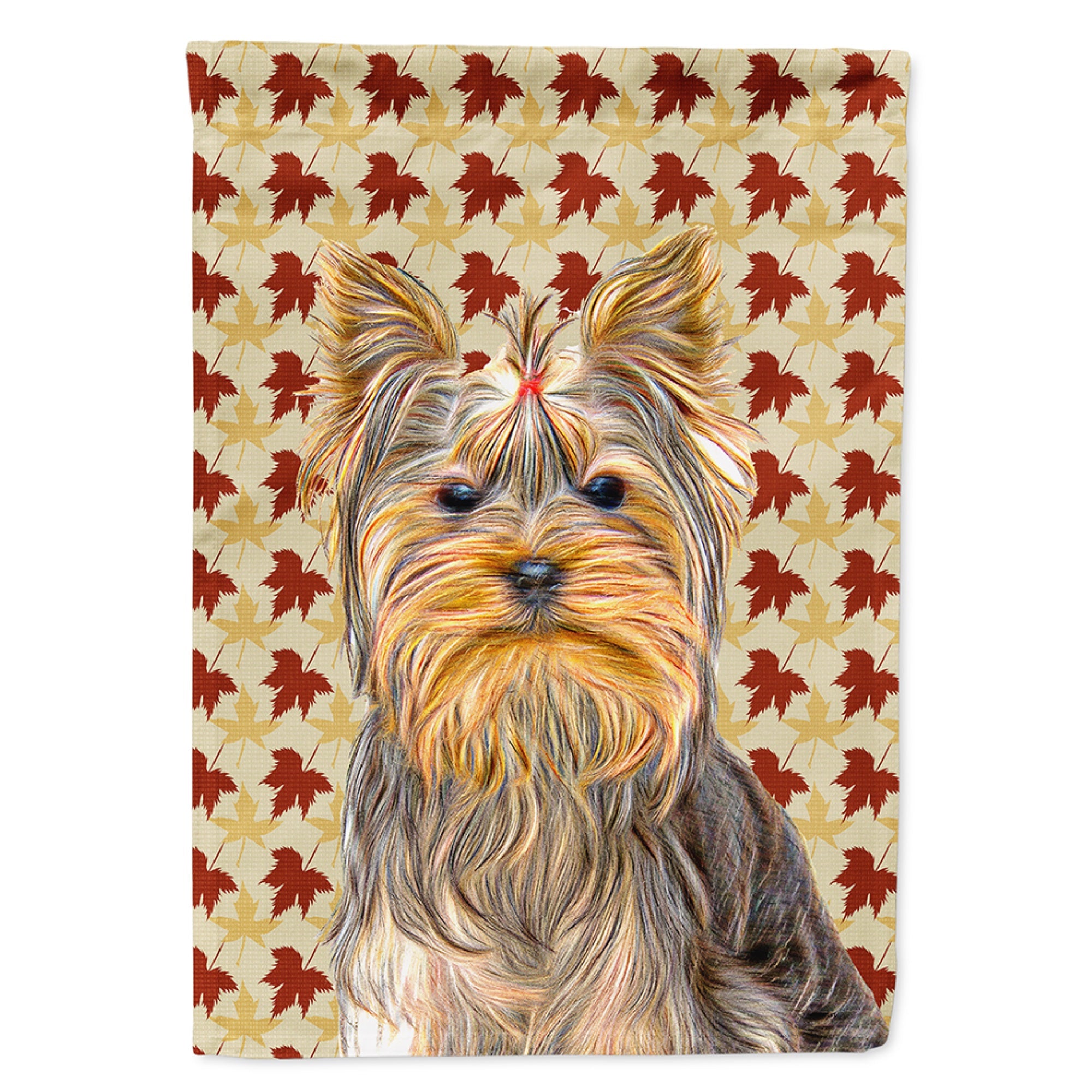 Fall Leaves Yorkie / Yorkshire Terrier Flag Garden Size