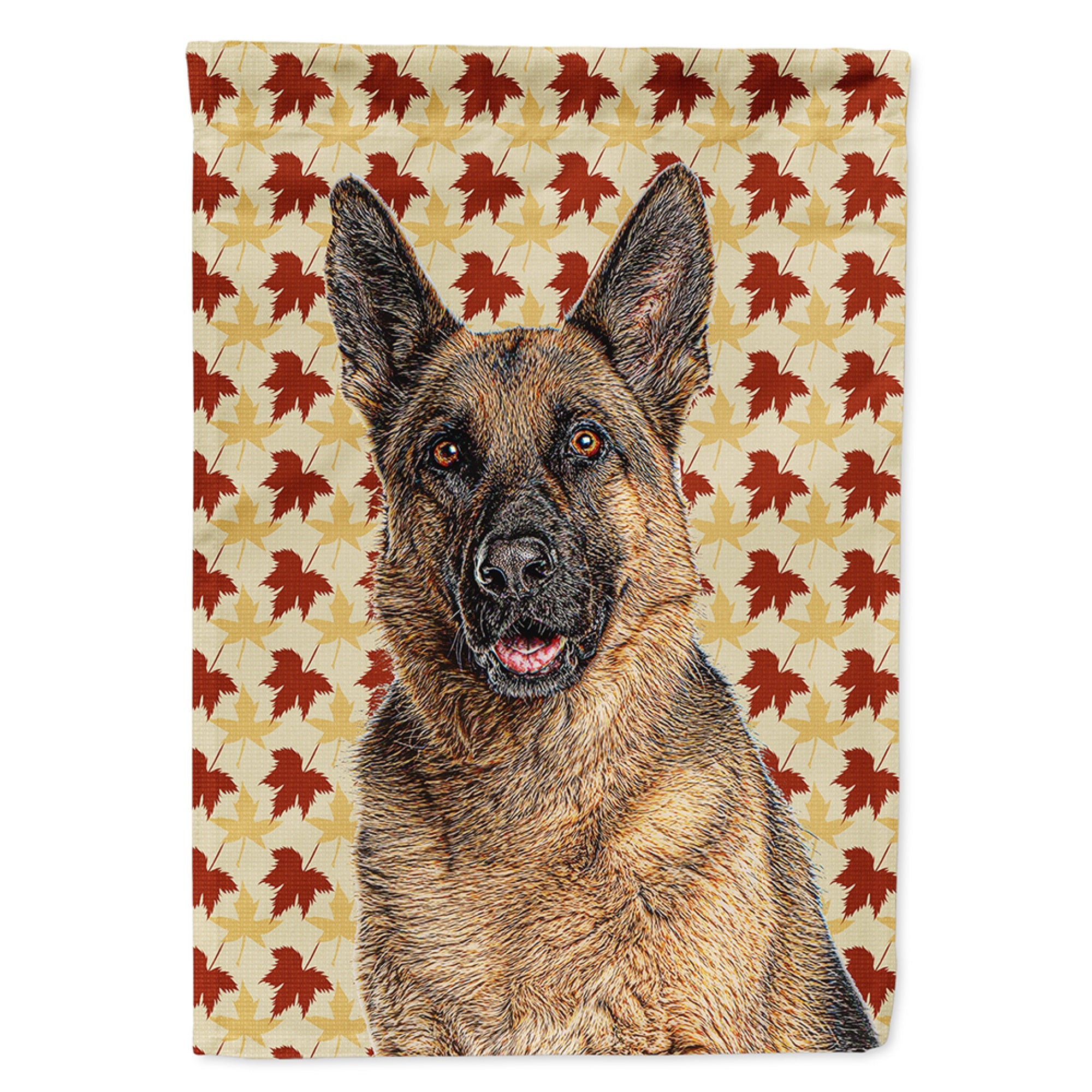 Fall Leaves German Shepherd Flag Garden Size