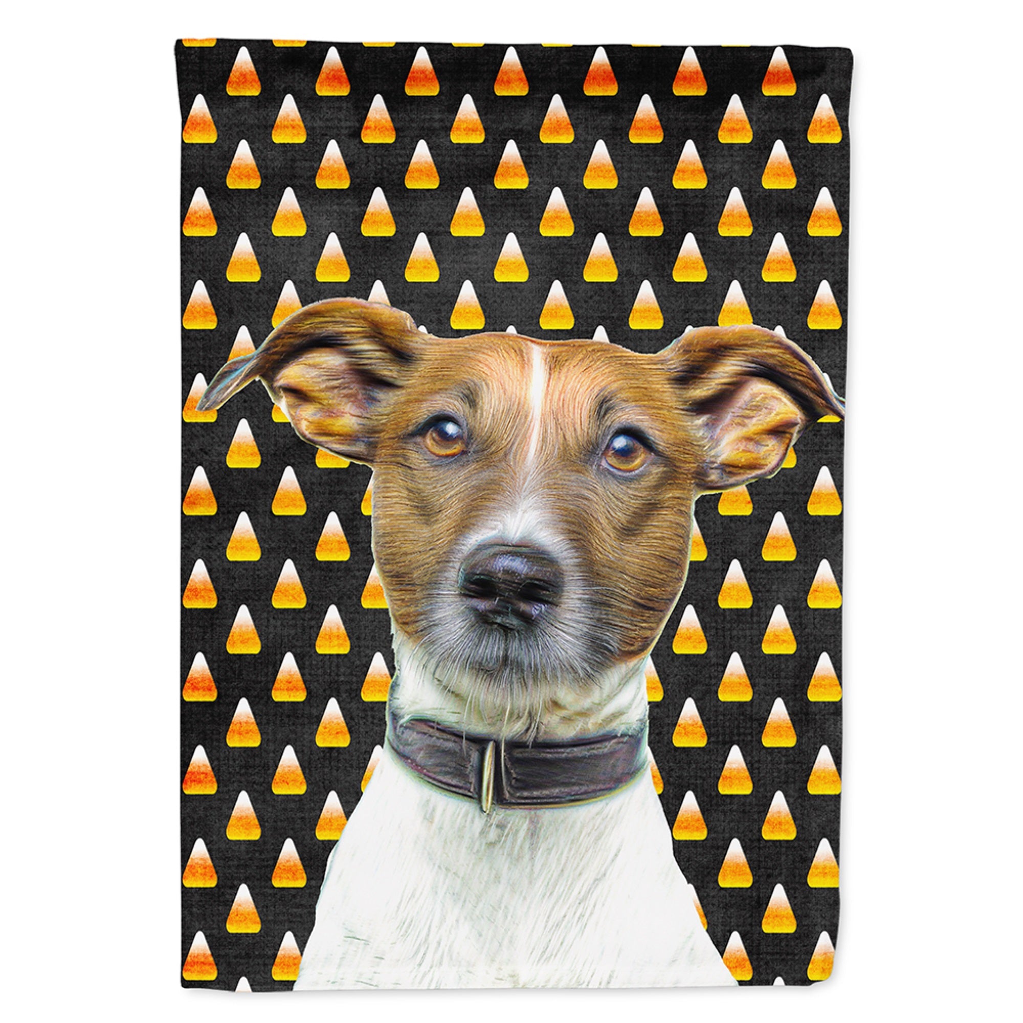 Candy Corn Halloween Jack Russell Terrier Flag Garden Size
