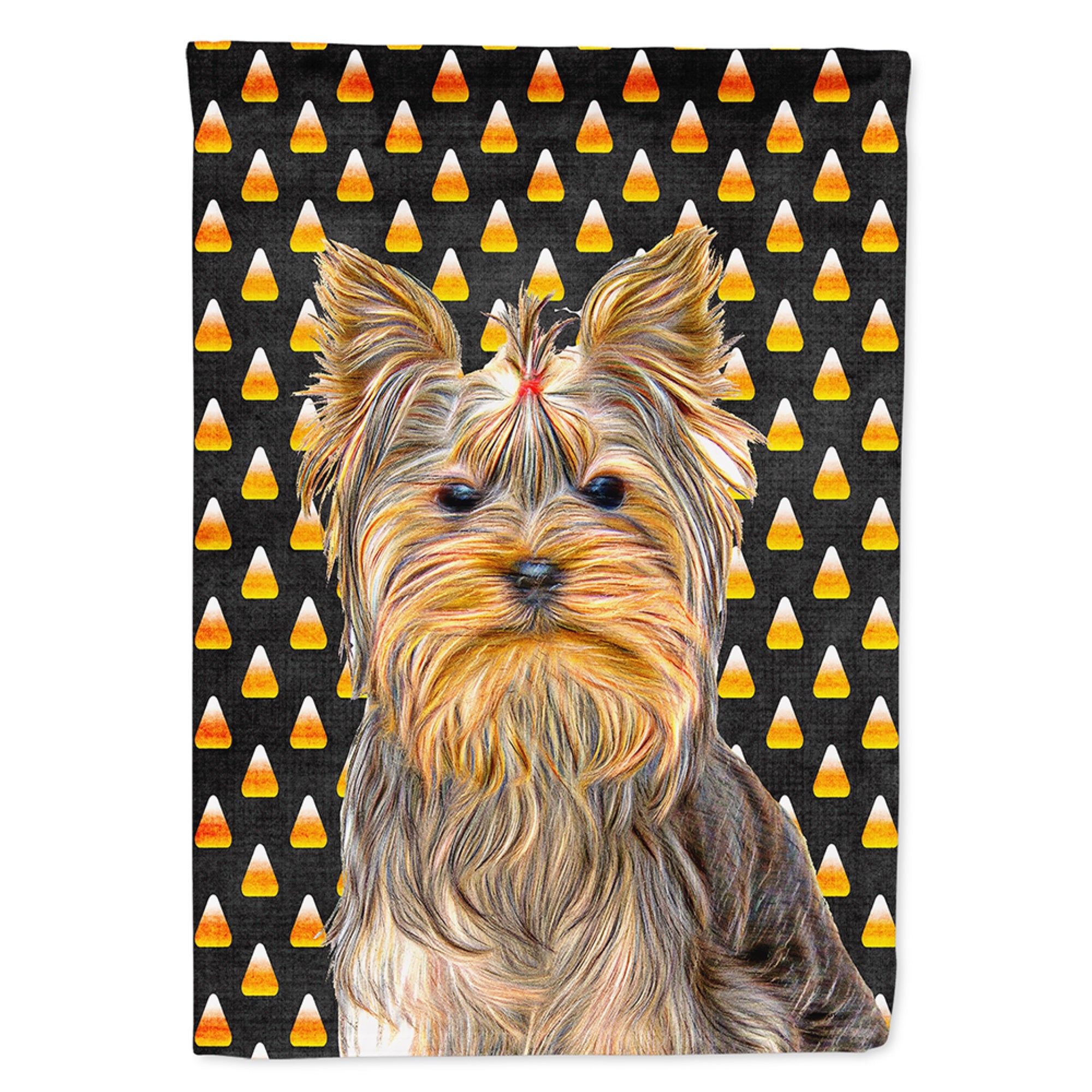 Candy Corn Halloween Yorkie / Yorkshire Terrier Flag Garden Size