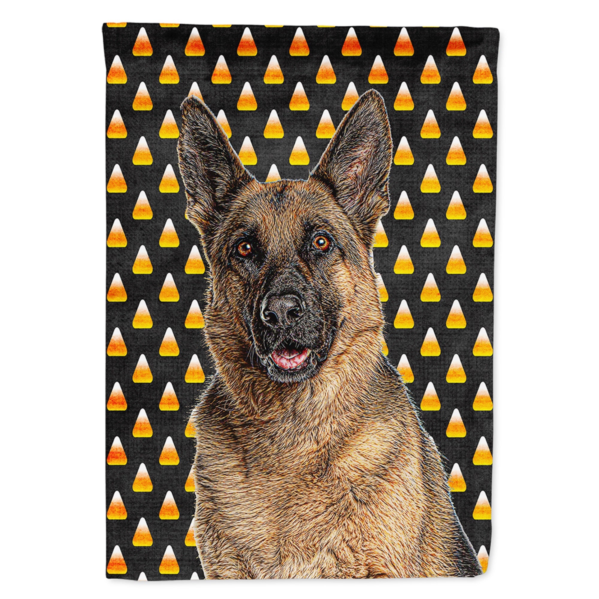 Candy Corn Halloween German Shepherd Flag Garden Size