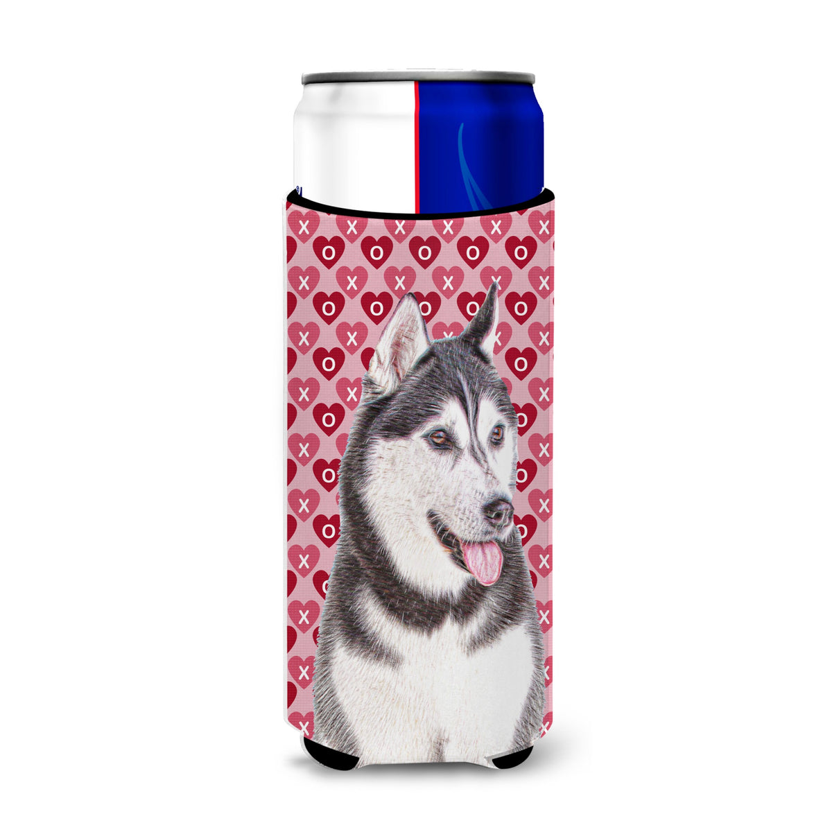 Hearts Love And Valentine'S Day Alaskan Malamute Ultra Hugger For Slim Cans